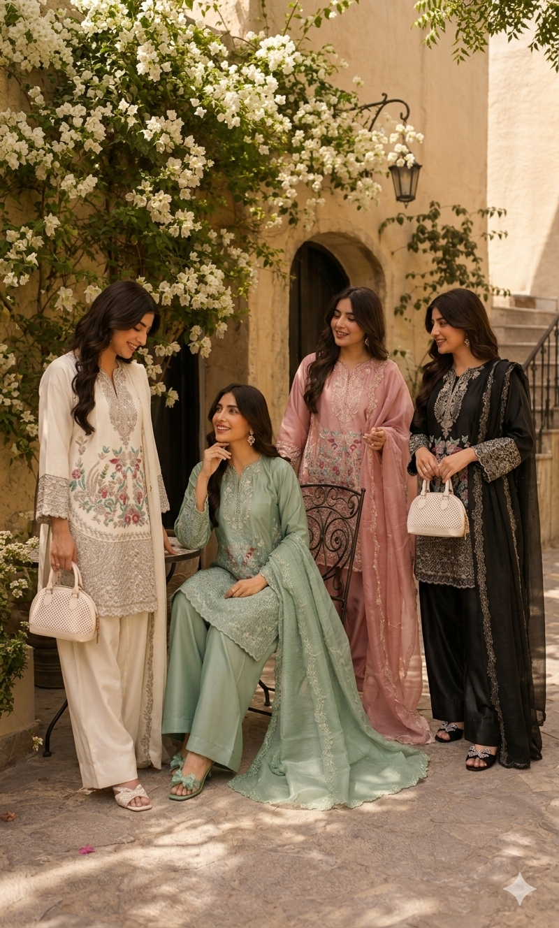 Mayasa - Rose Quartz Embroidered Suit Set