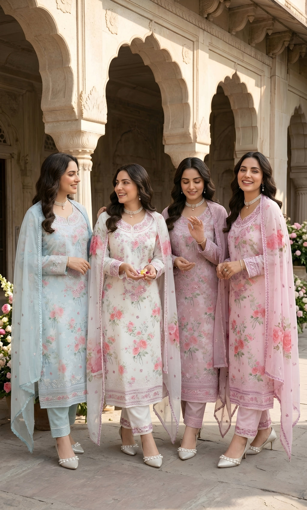 Ajraa-Elegant Floral Embroidered Ethnic Suit Set