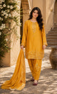 Afifa- Golden Aura Embroidered Suit Set