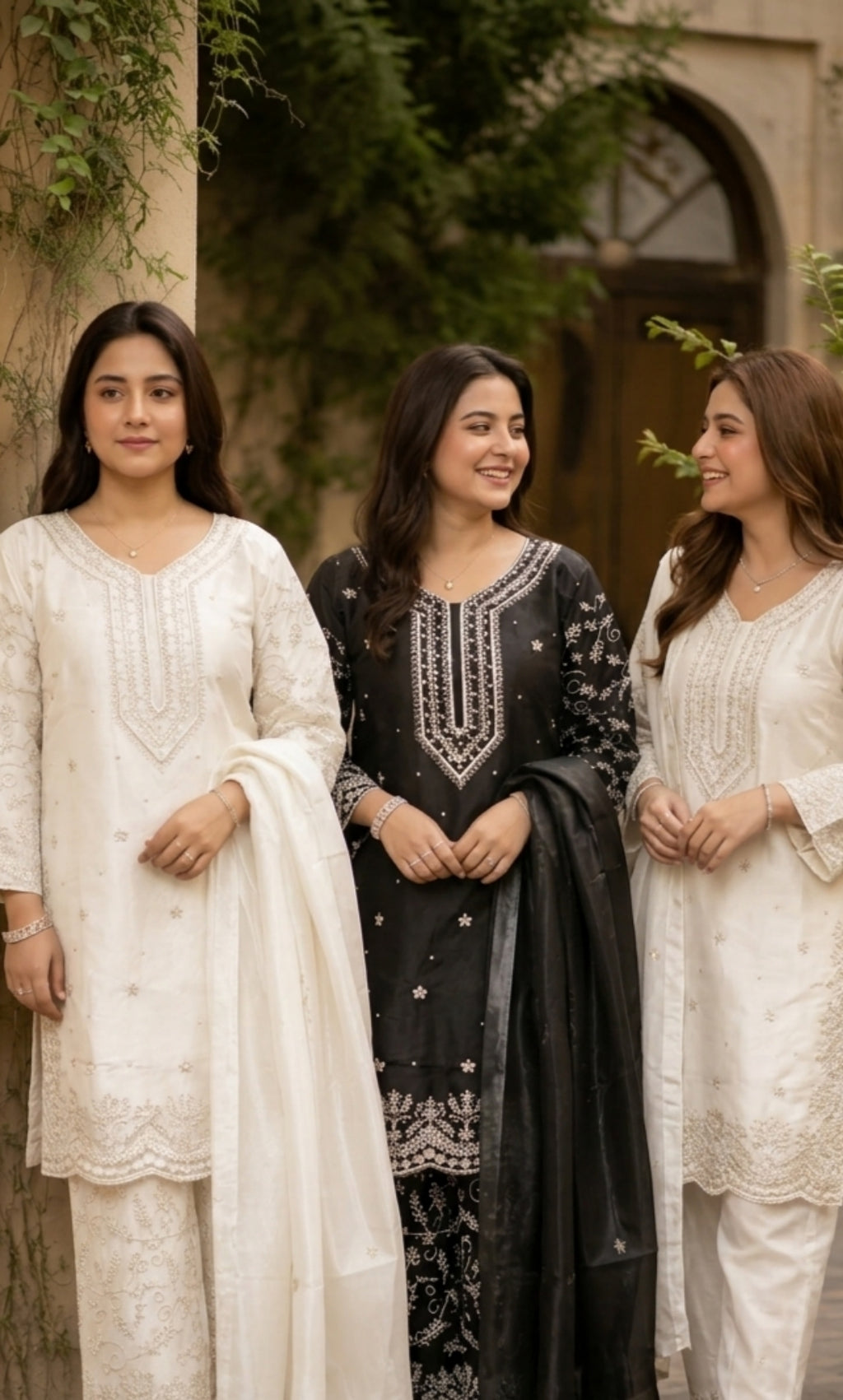 Gulmohar - Onyx Elegance Embroidered Suit Set