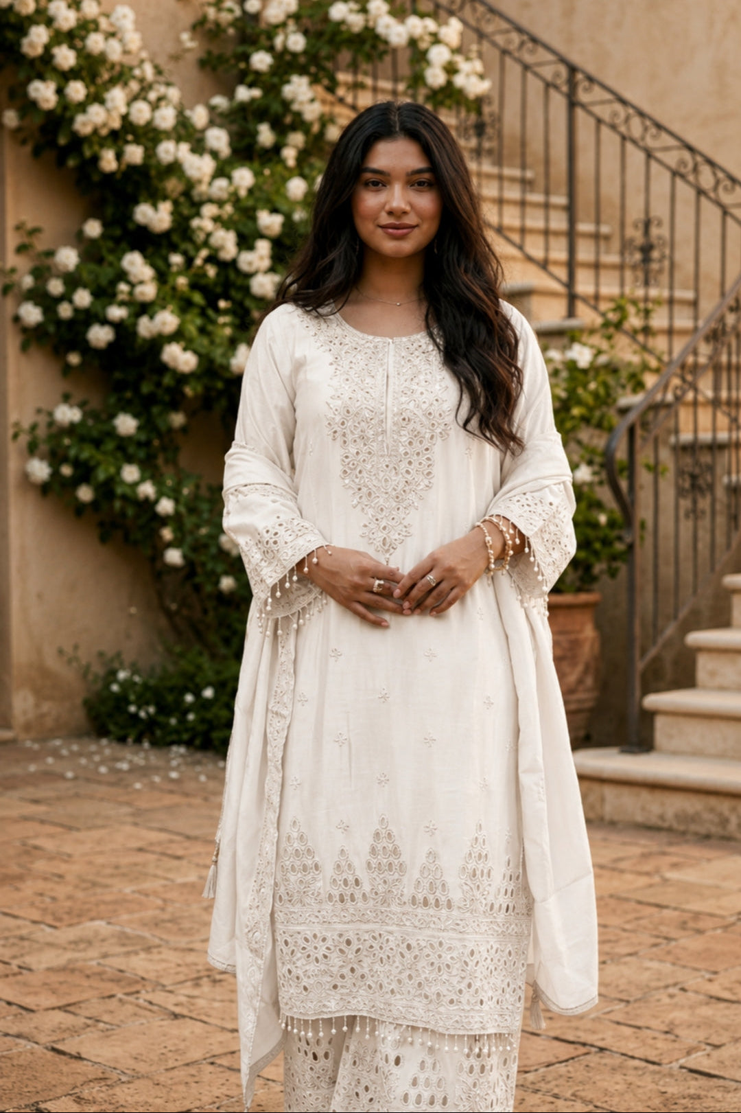 Amara - Sunlit Charm Embroidered Suit Set
