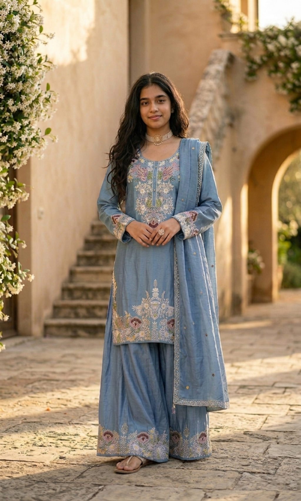 Inara - Lavender Aura Embroidered Suit Set
