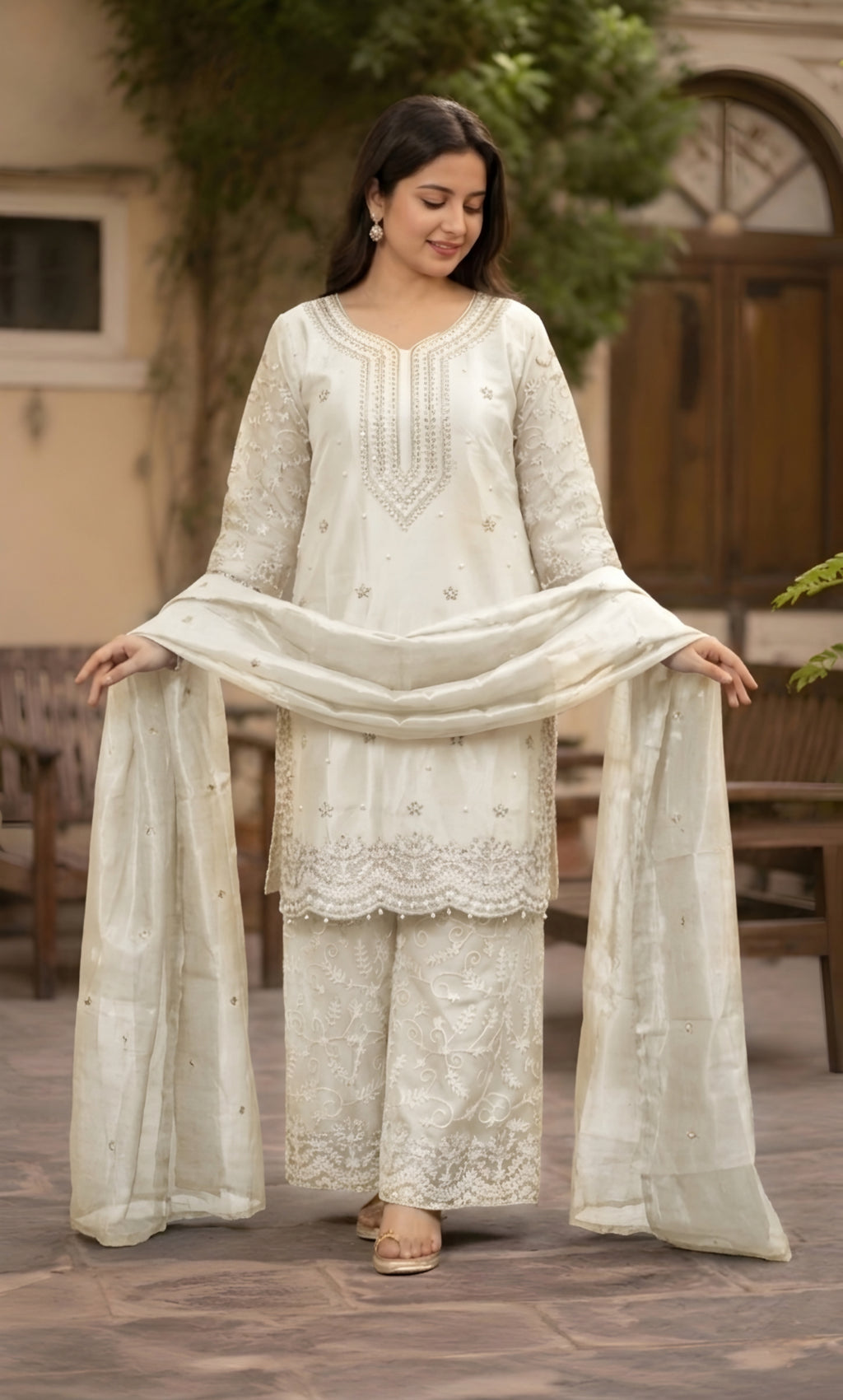 Gulmohar - Onyx Elegance Embroidered Suit Set