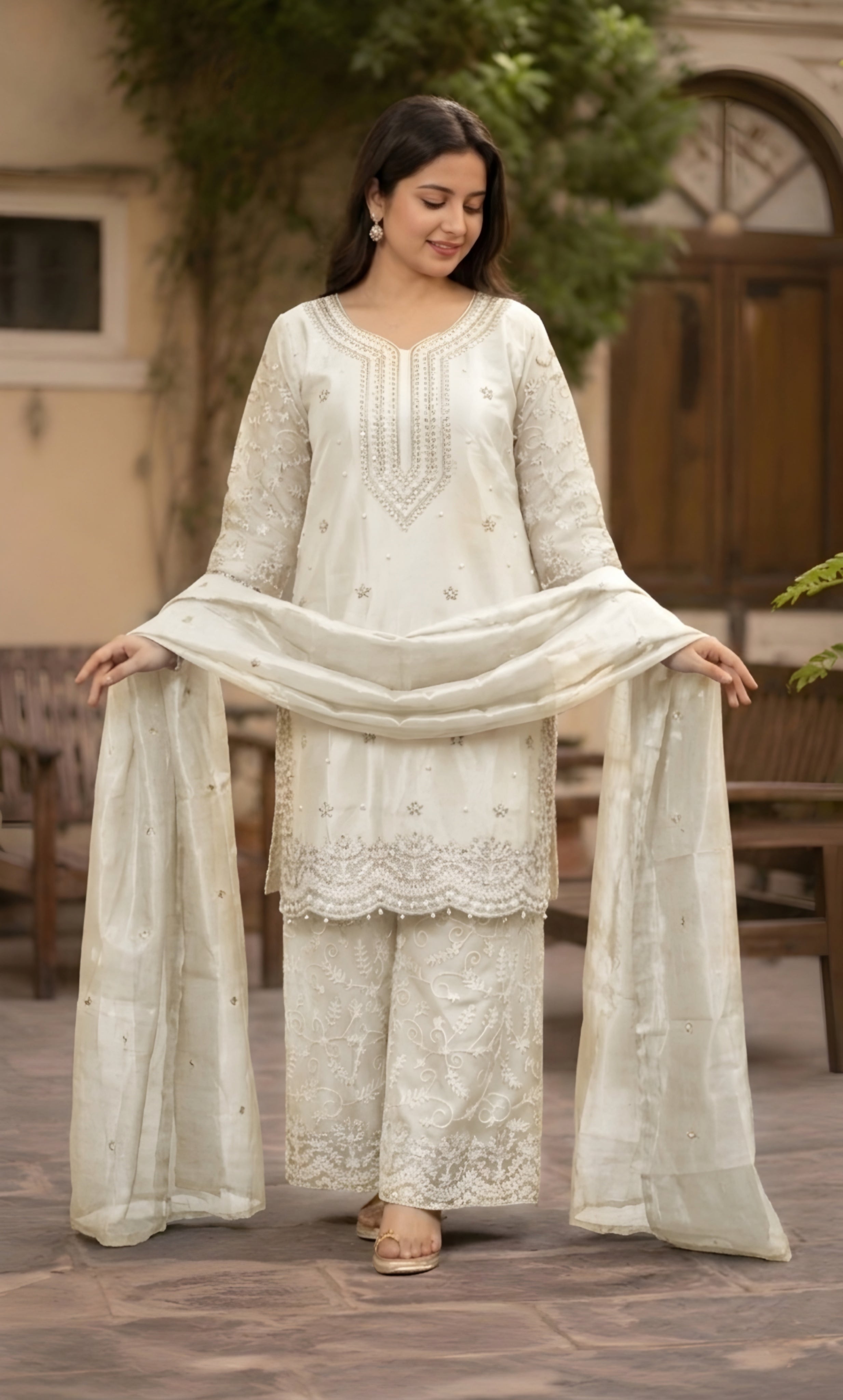 Gulmohar - Onyx Elegance Embroidered Suit Set