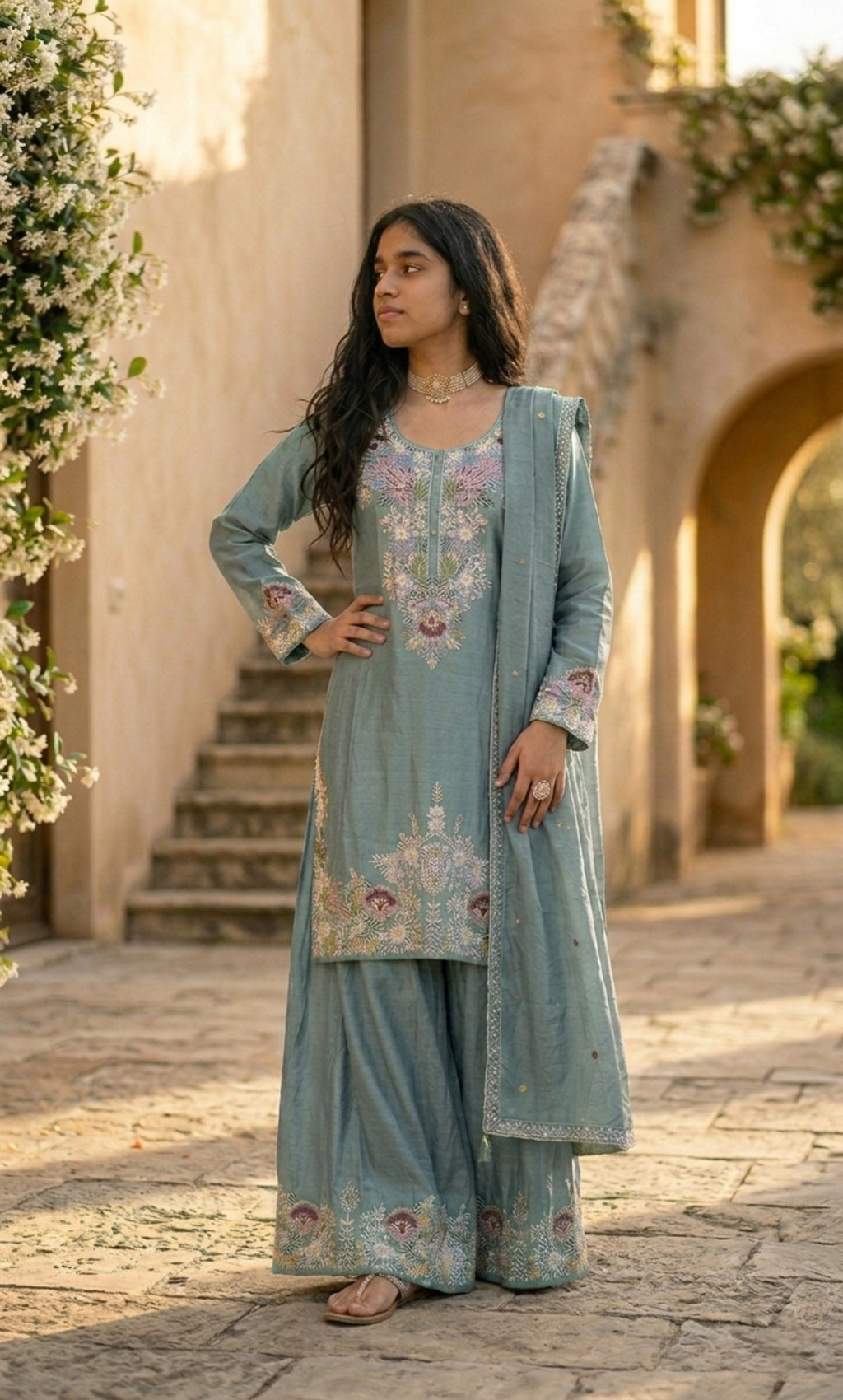Inara - Lavender Aura Embroidered Suit Set