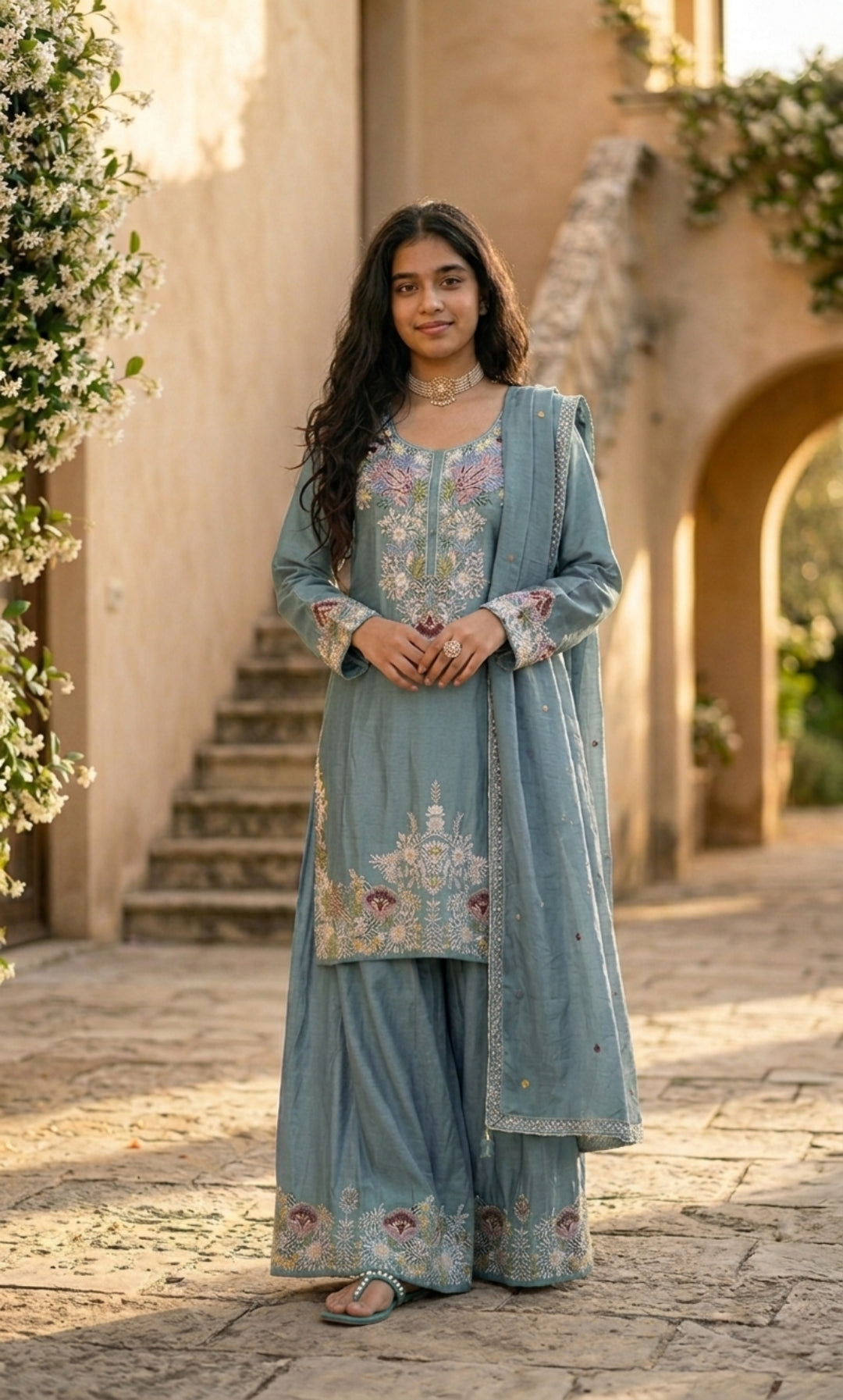 Inara - Lavender Aura Embroidered Suit Set