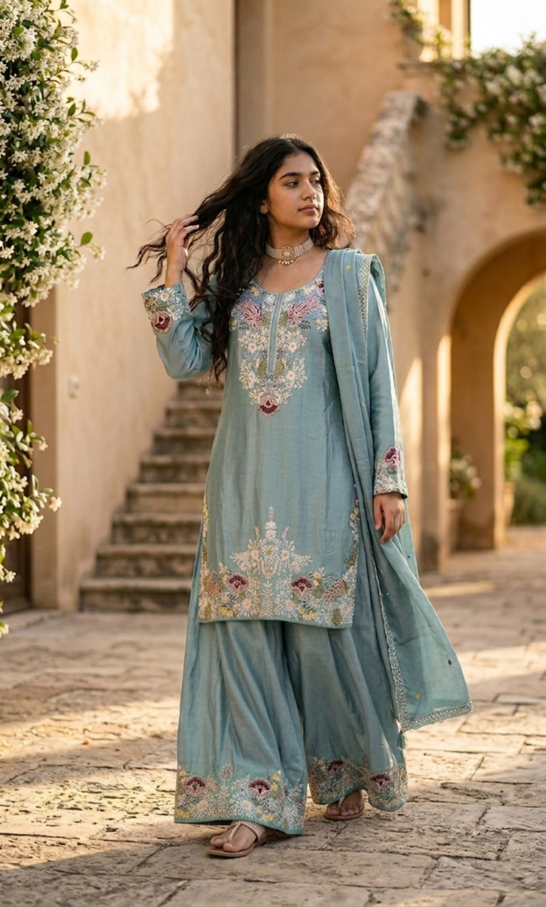 Inara - Lavender Aura Embroidered Suit Set