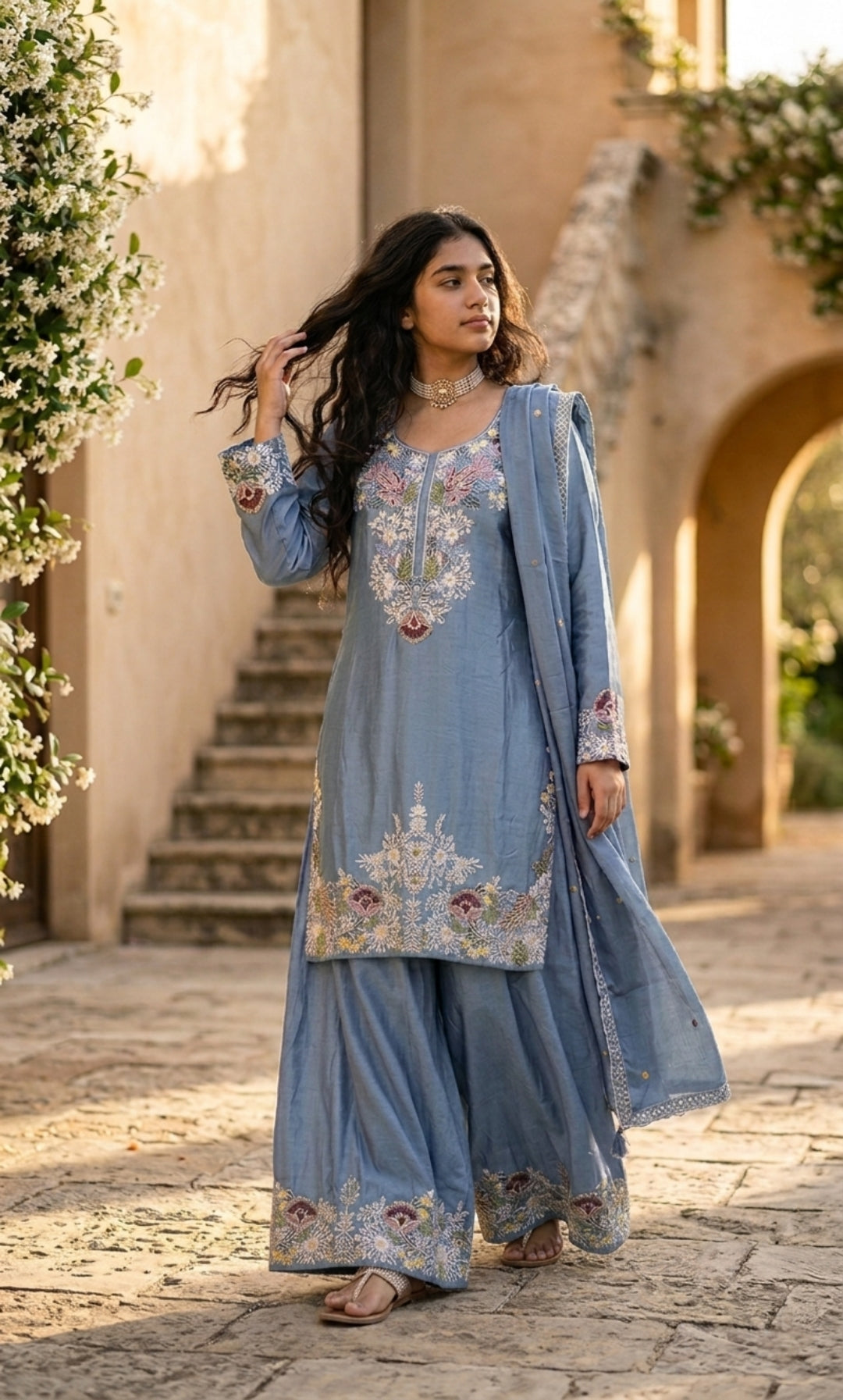 Inara - Lavender Aura Embroidered Suit Set