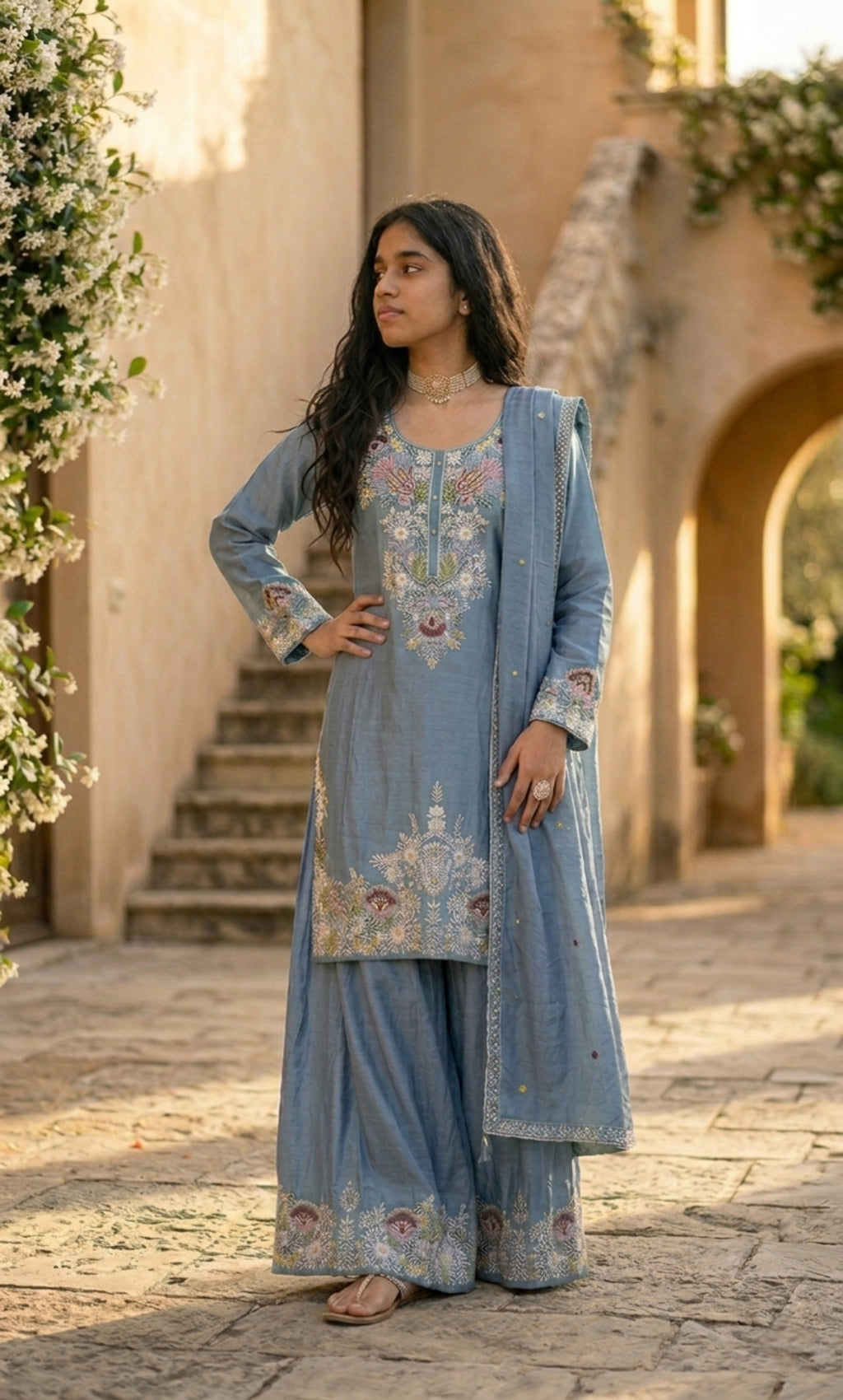 Inara - Lavender Aura Embroidered Suit Set