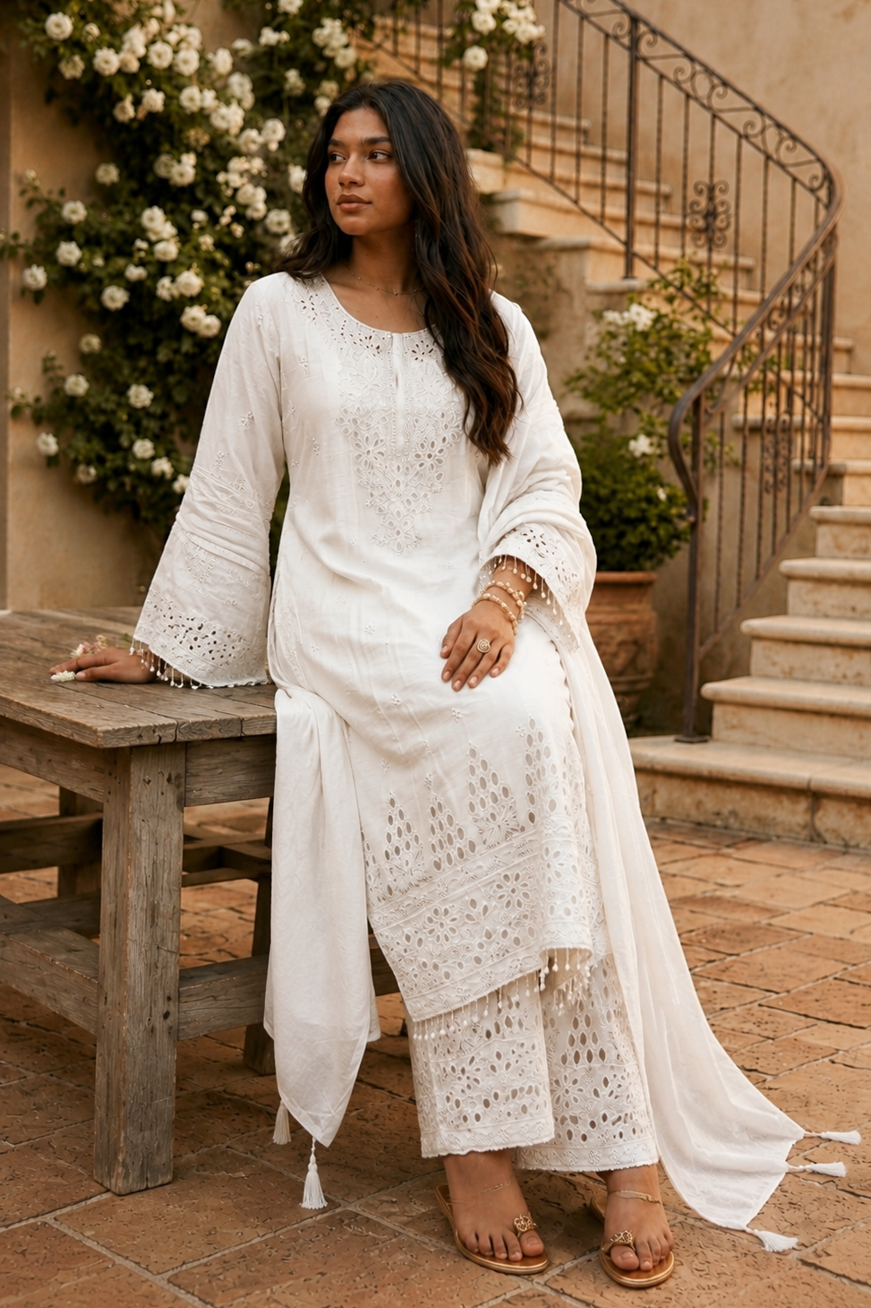 Amara - Sunlit Charm Embroidered Suit Set