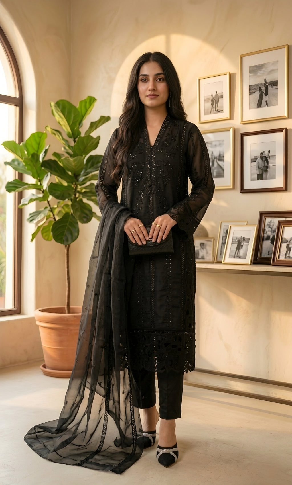 Mariyam - Midnight Luxe Embellished Suit Set