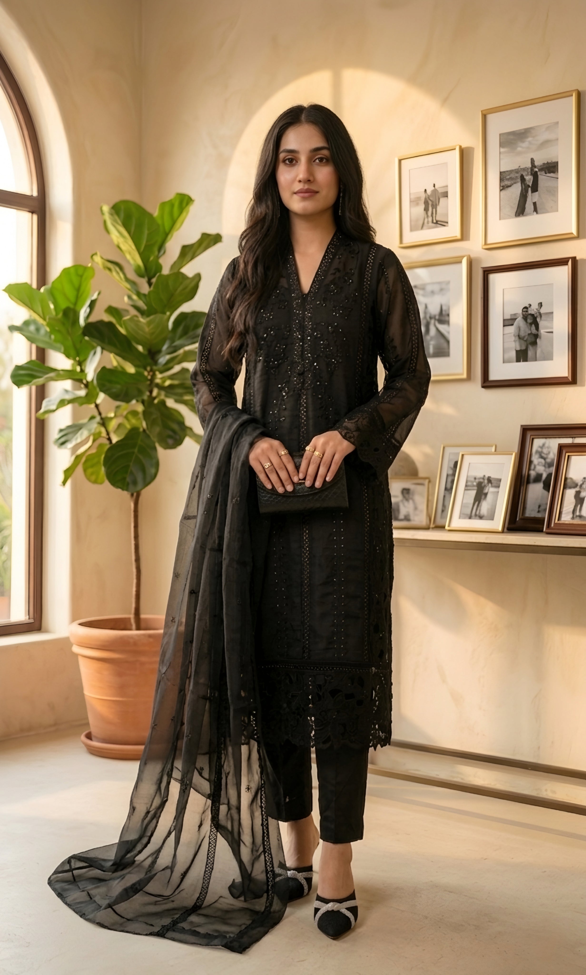 Mariyam - Midnight Luxe Embellished Suit Set