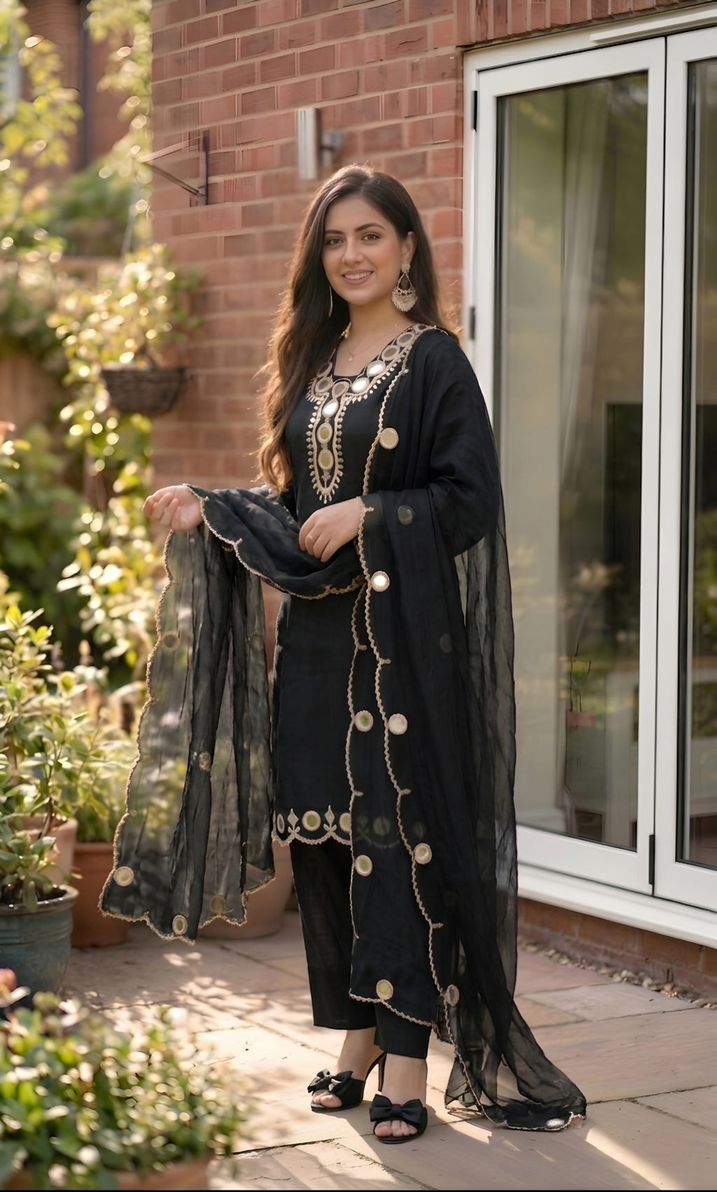 Zainab - Plum Radiance Mirror Work Suit Set