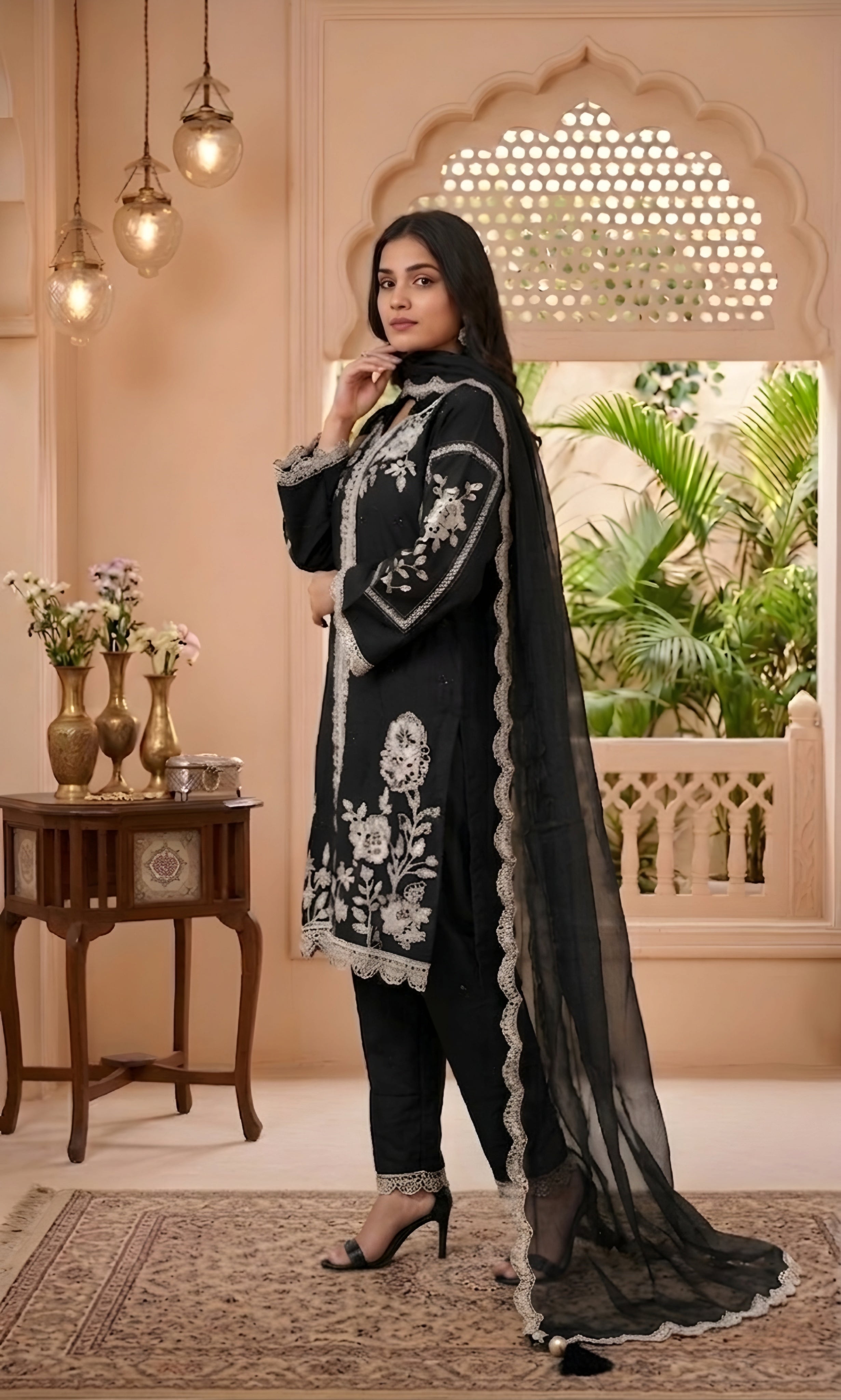 Zareen - Scarlet Heritage Embroidered Suit Set