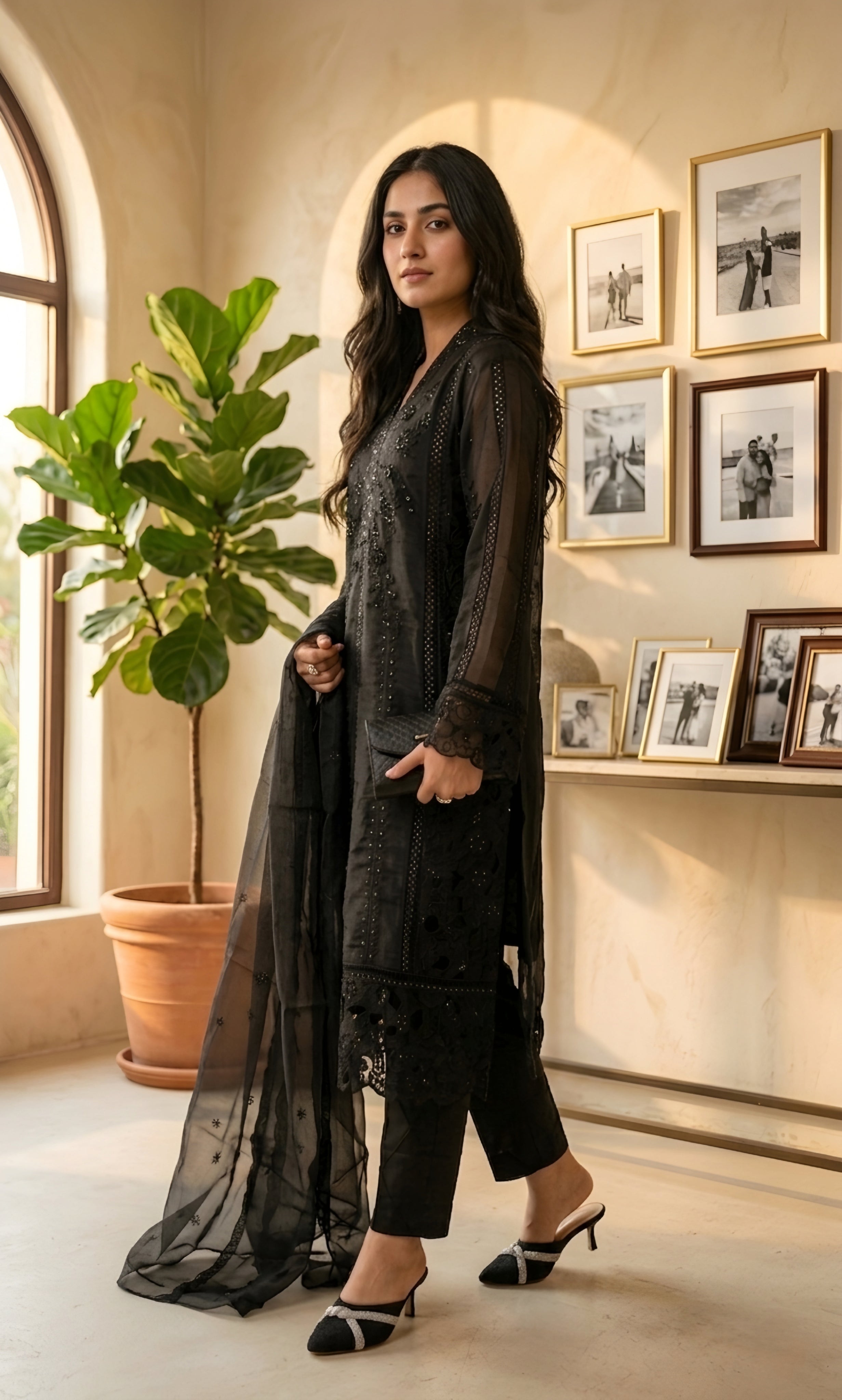 Mariyam - Midnight Luxe Embellished Suit Set