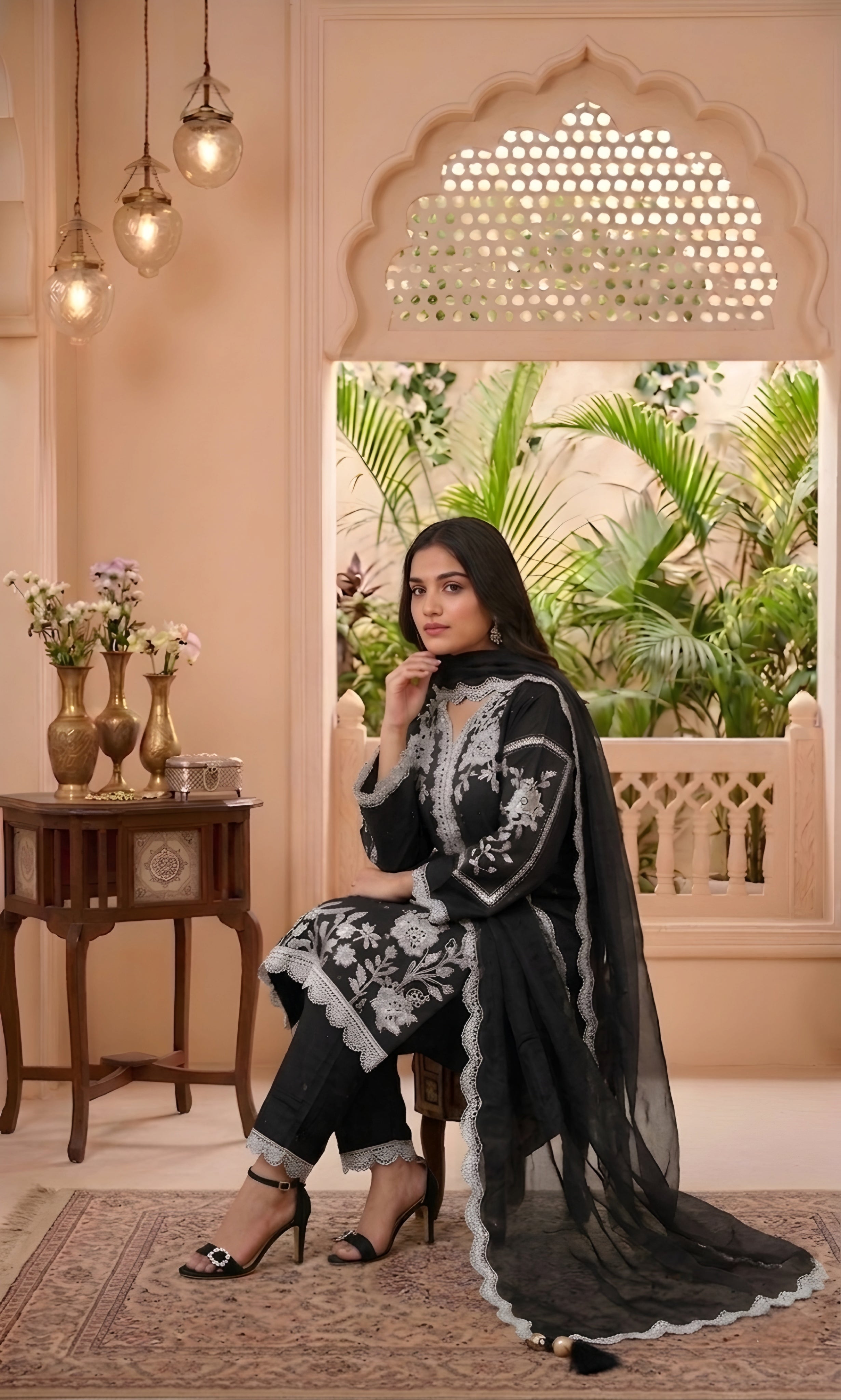 Zareen - Scarlet Heritage Embroidered Suit Set