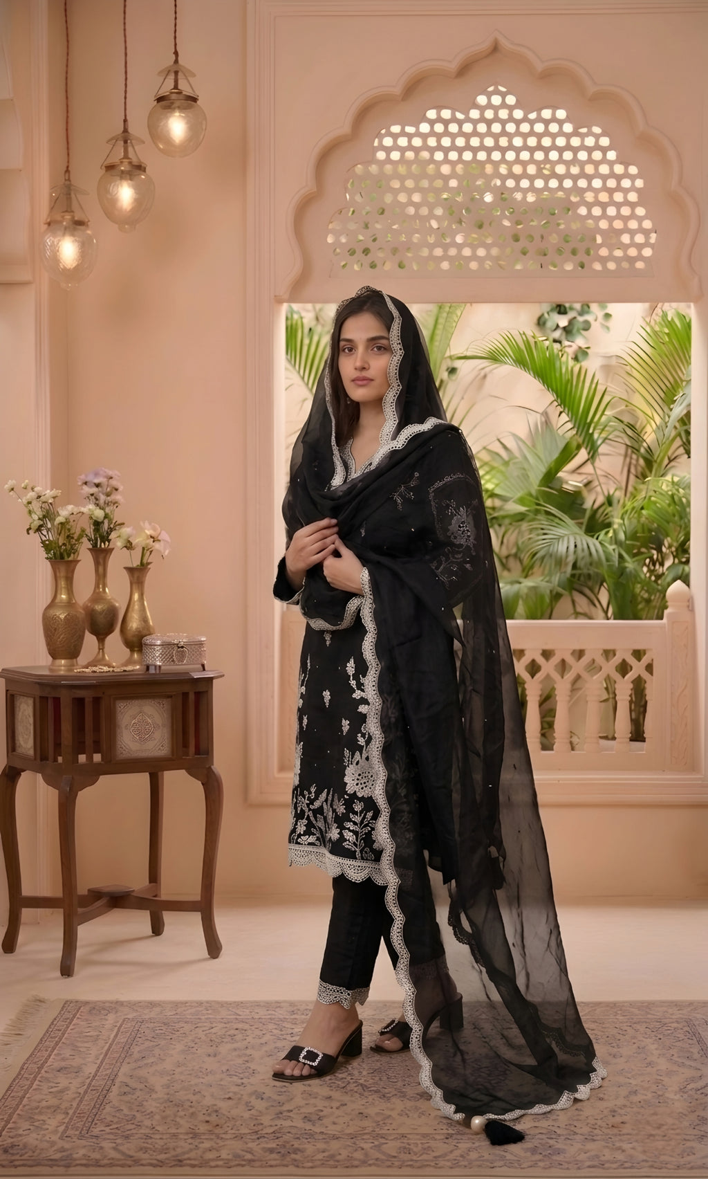 Zareen - Scarlet Heritage Embroidered Suit Set