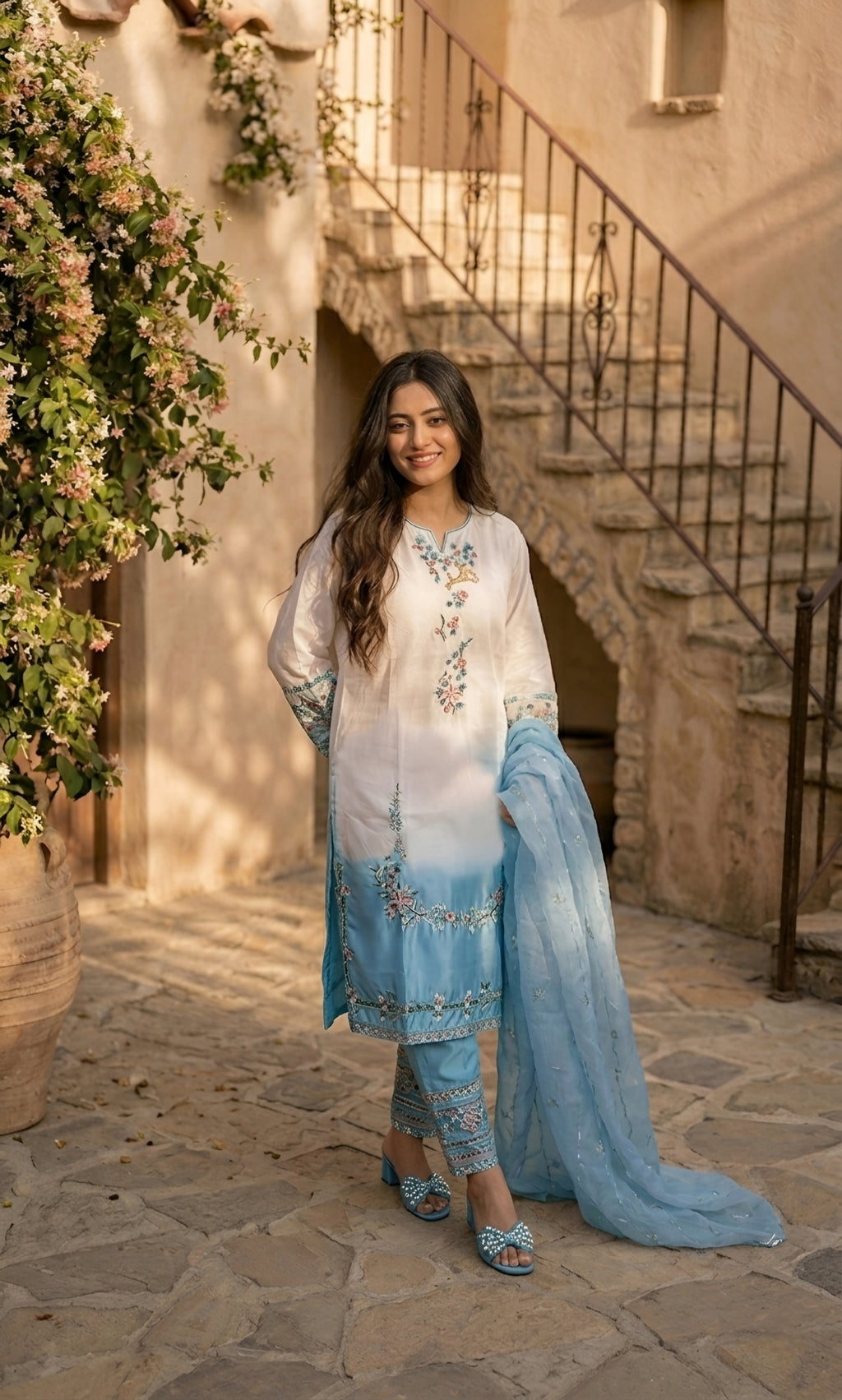Naimat - Lilac Mist Embroidered Suit Set