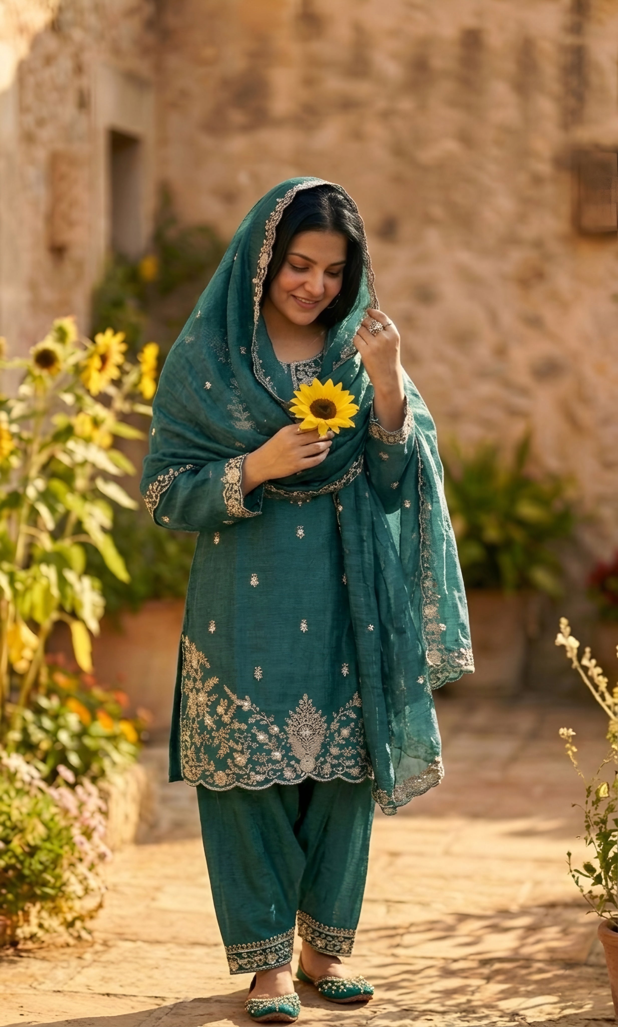 Maya - Royal Orchid Embroidered Suit Set