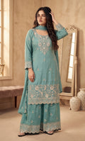Hessa - Mint Royale Embroidered Suit Set