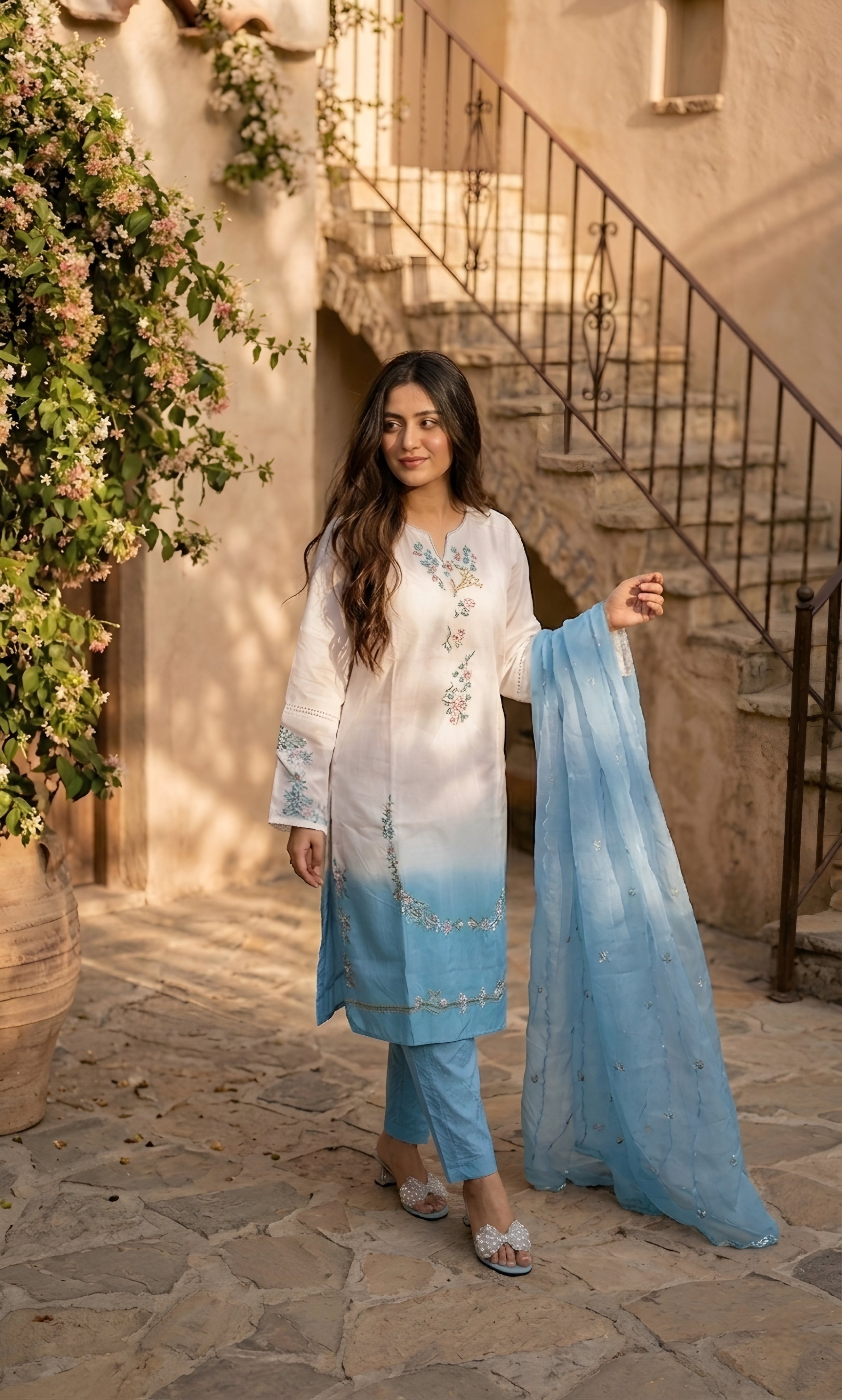 Naimat - Lilac Mist Embroidered Suit Set