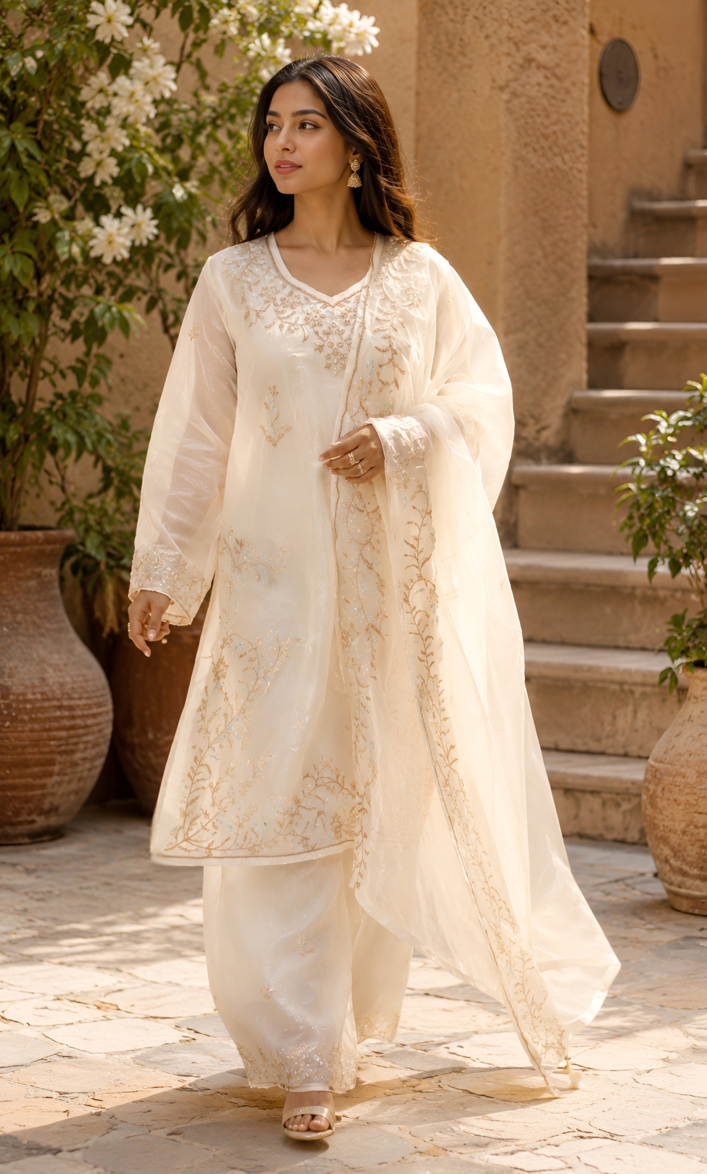 Parizaad - Ivory Whisper Embroidered Suit Set