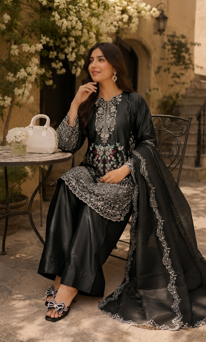 Mayasa - Rose Quartz Embroidered Suit Set