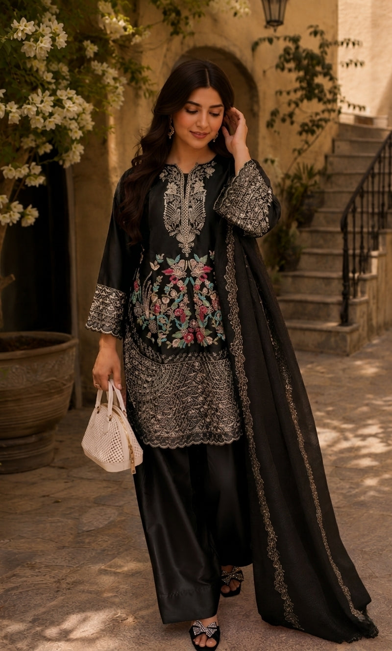 Mayasa - Rose Quartz Embroidered Suit Set