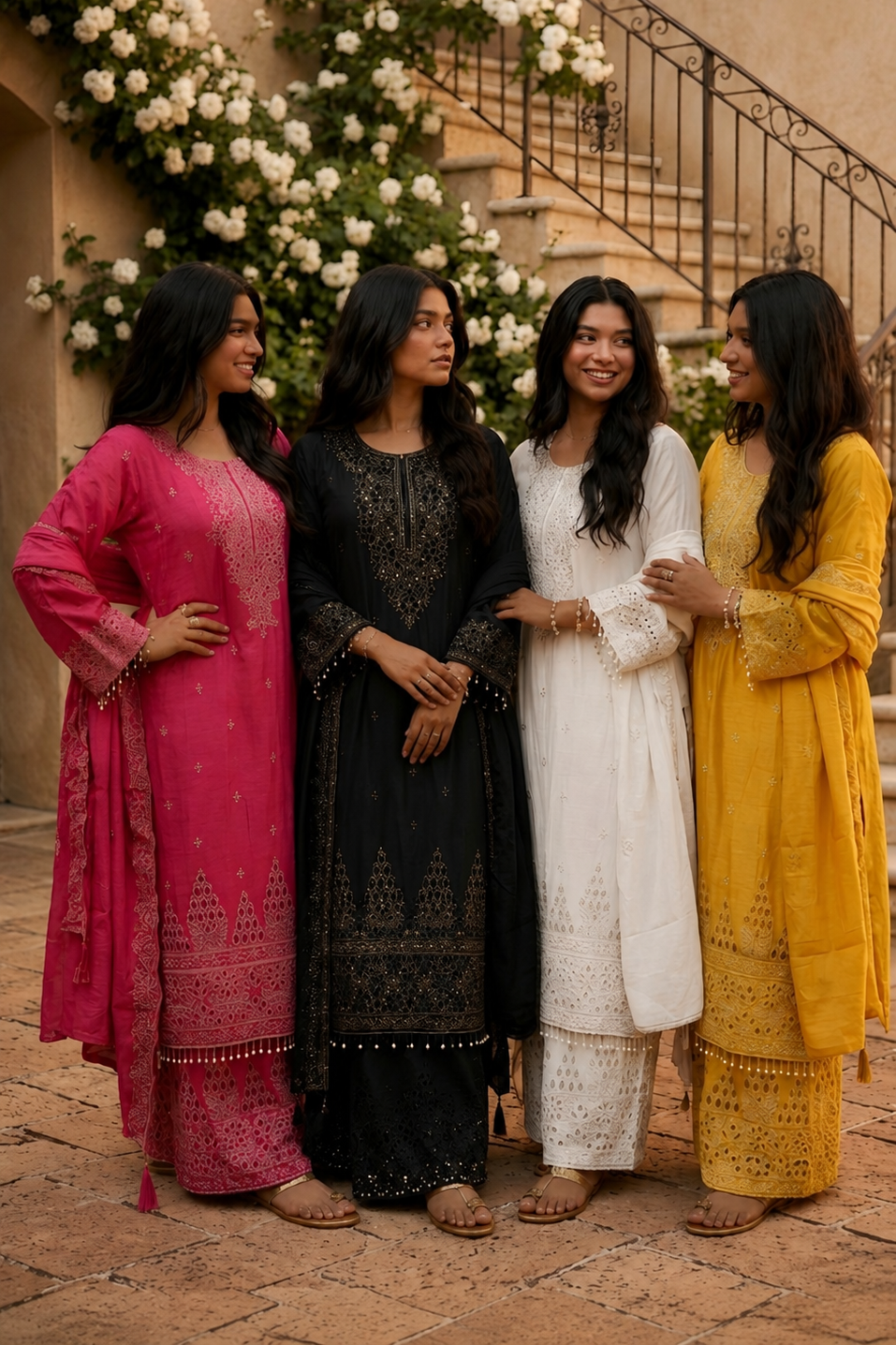 Amara - Sunlit Charm Embroidered Suit Set