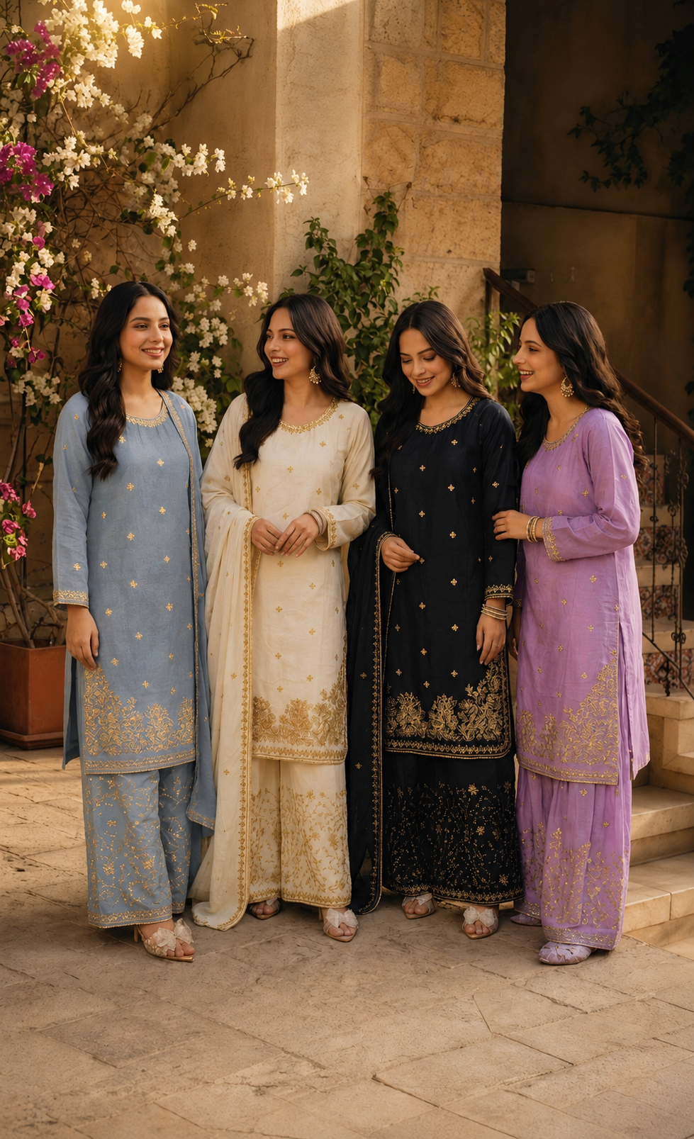 Nayara - Royal Noir Embroidered Suit Set