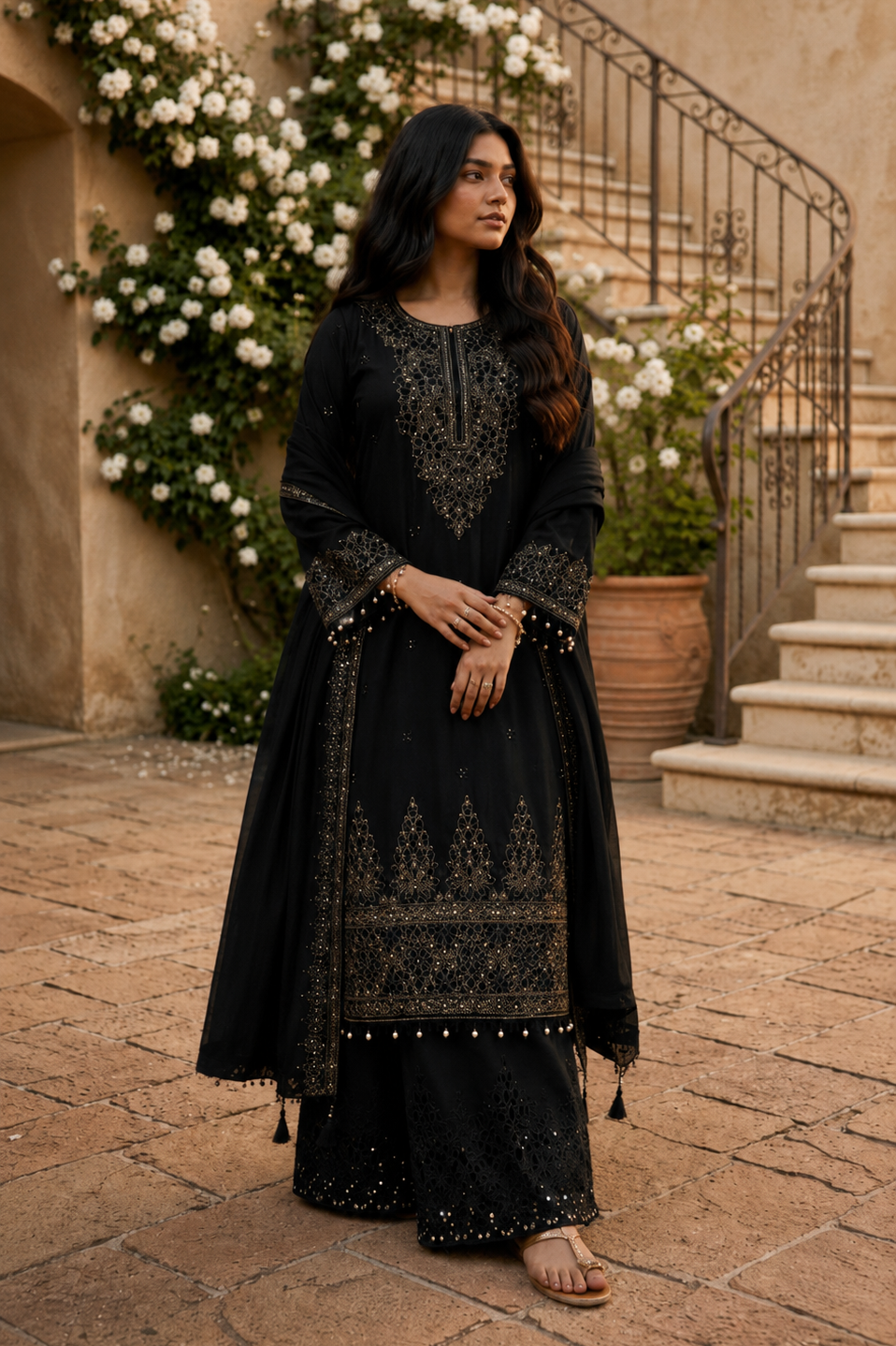 Amara - Sunlit Charm Embroidered Suit Set
