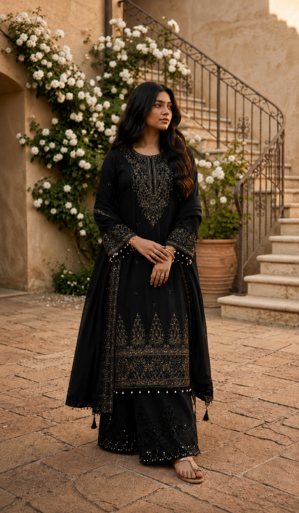 Amara - Sunlit Charm Embroidered Suit Set