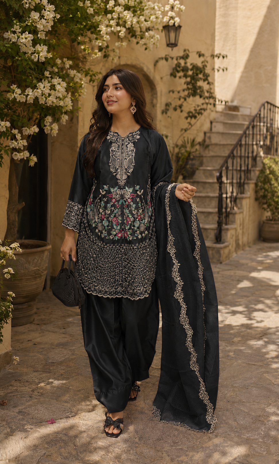 Mayasa - Rose Quartz Embroidered Suit Set