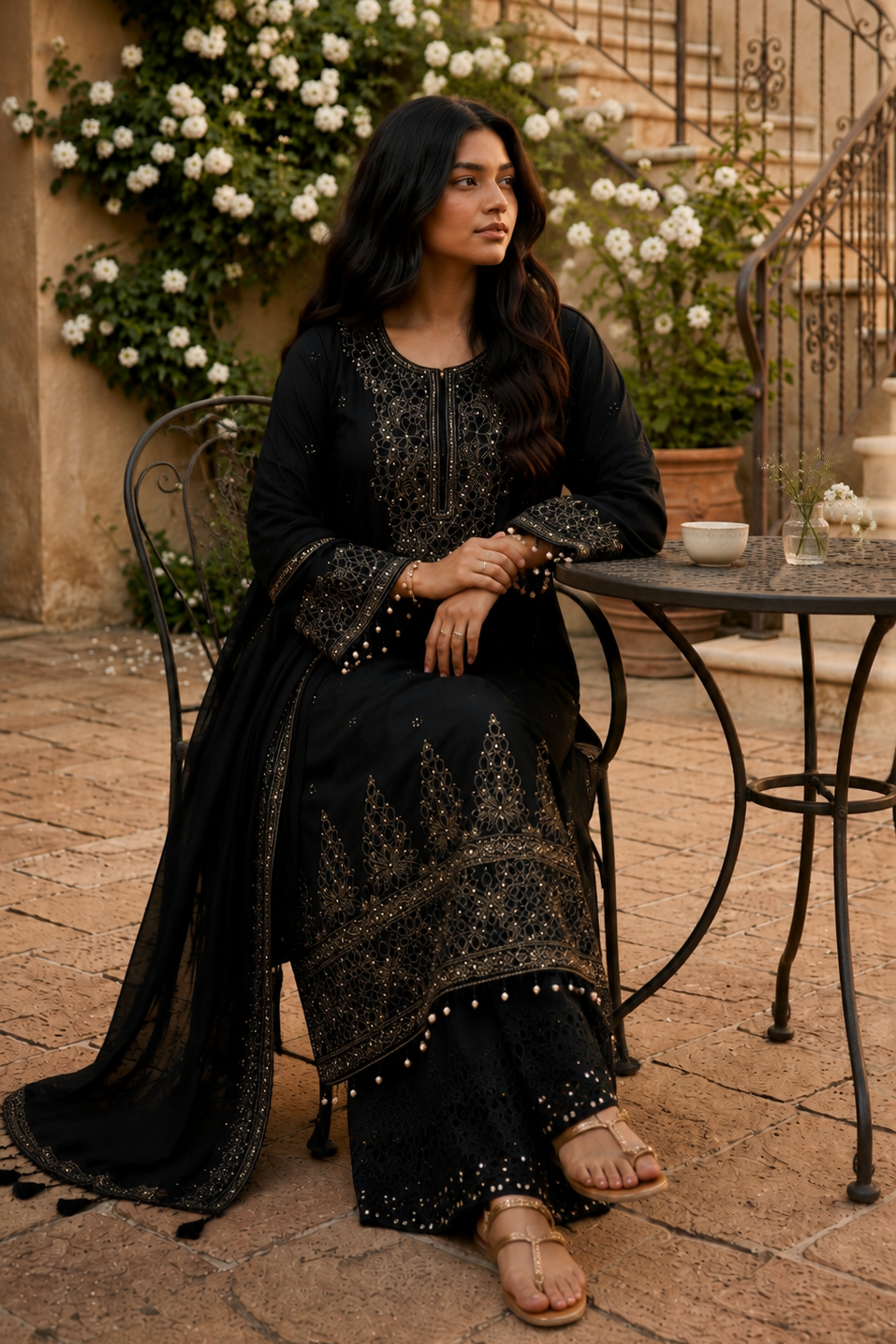 Amara - Sunlit Charm Embroidered Suit Set