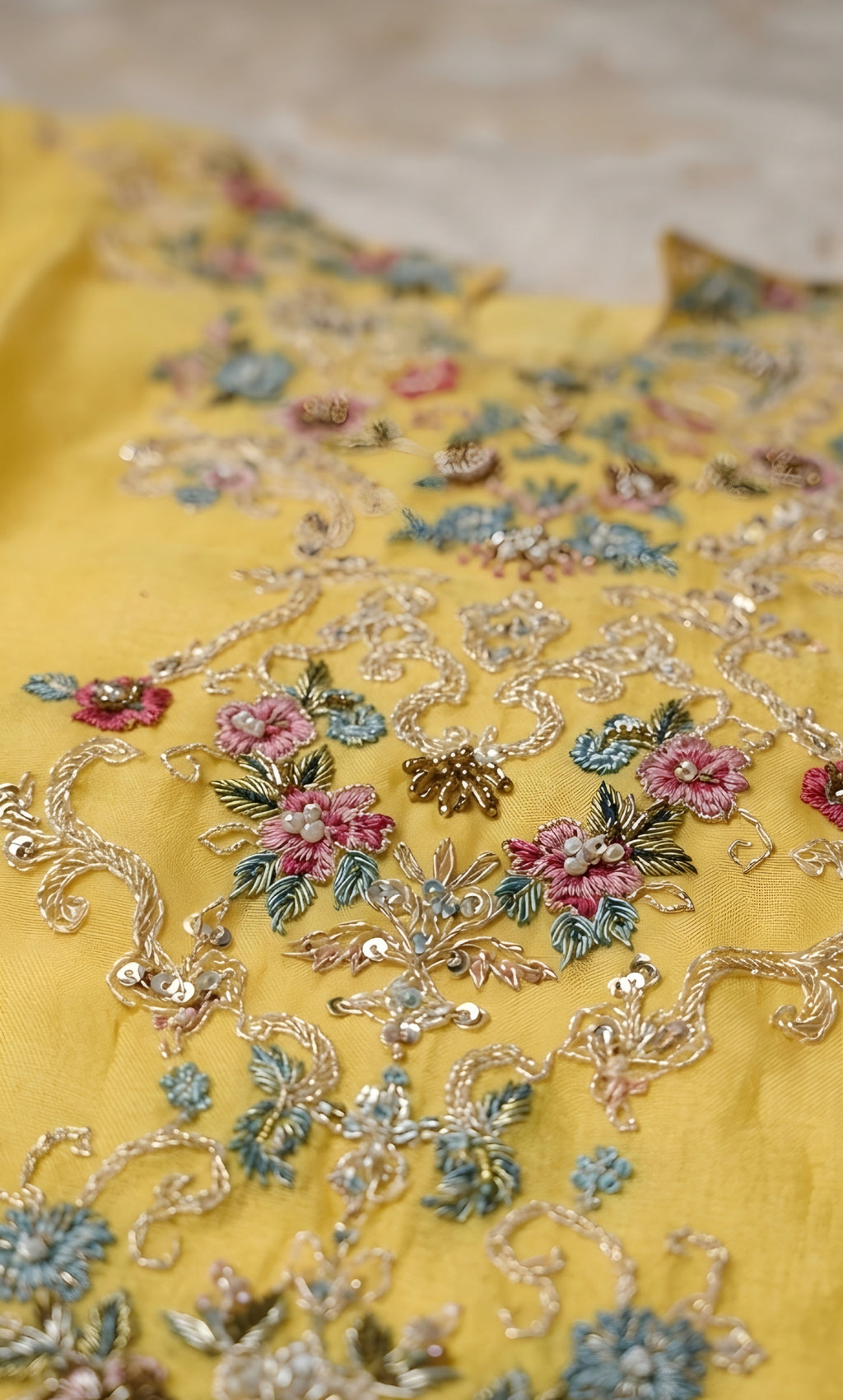 Aisha - Buttercup Bloom Embroidered Suit Set