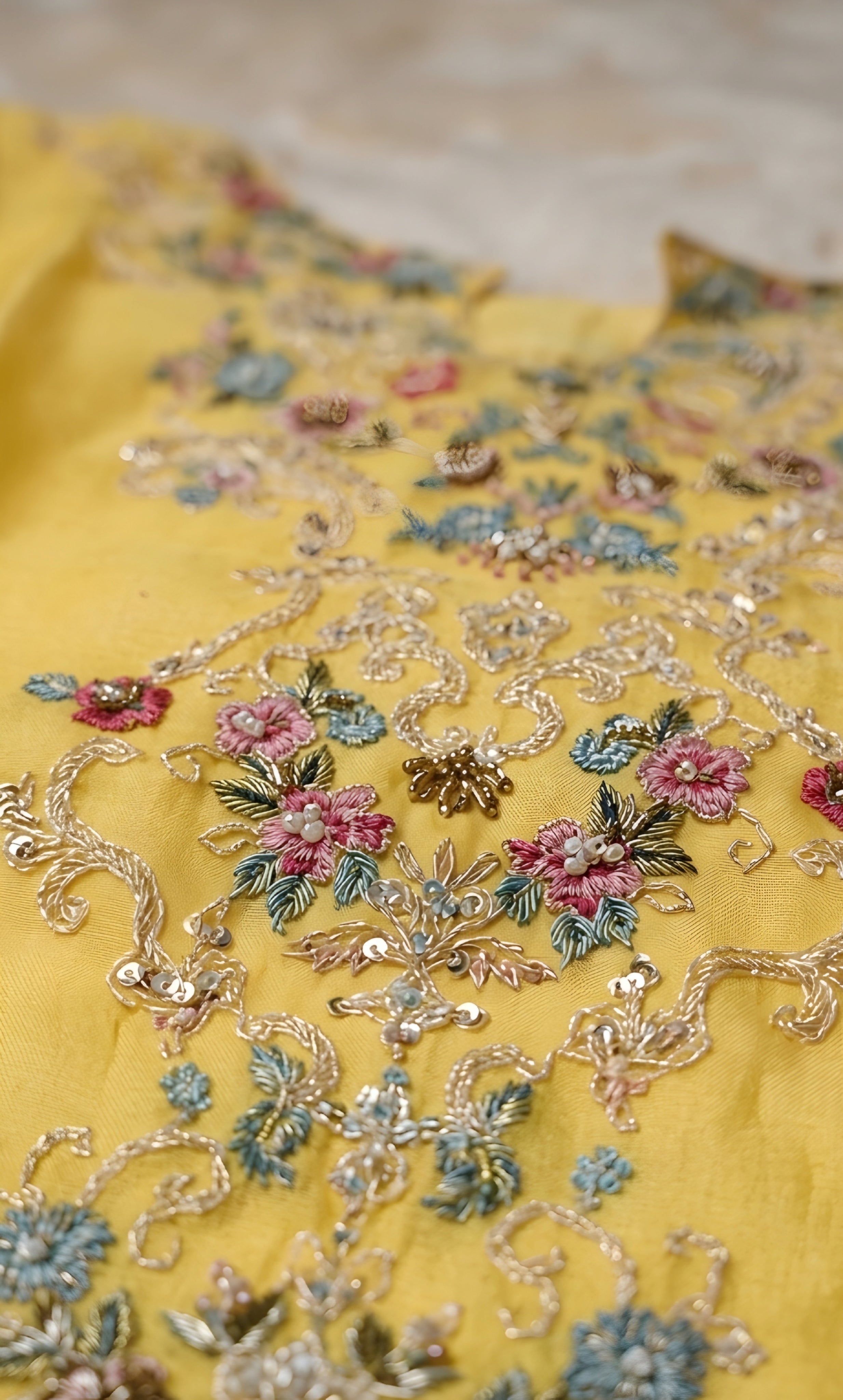 Aisha - Buttercup Bloom Embroidered Suit Set