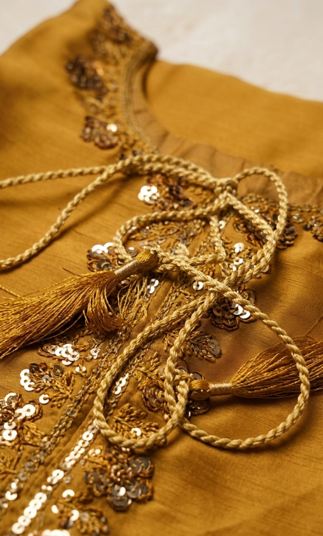 Afifa- Golden Aura Embroidered Suit Set