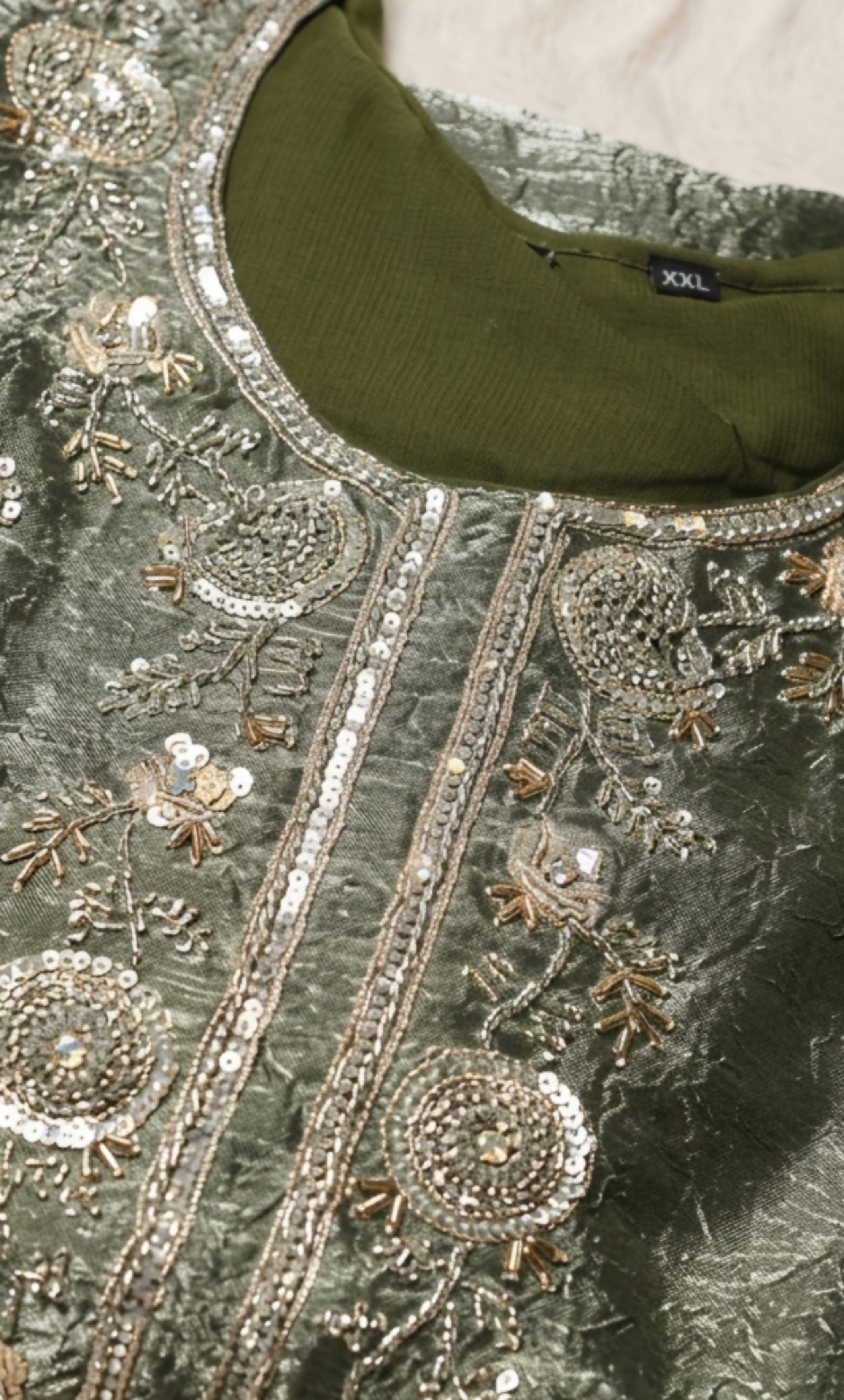 Hania - Sage Serenity Embroidered Suit Set