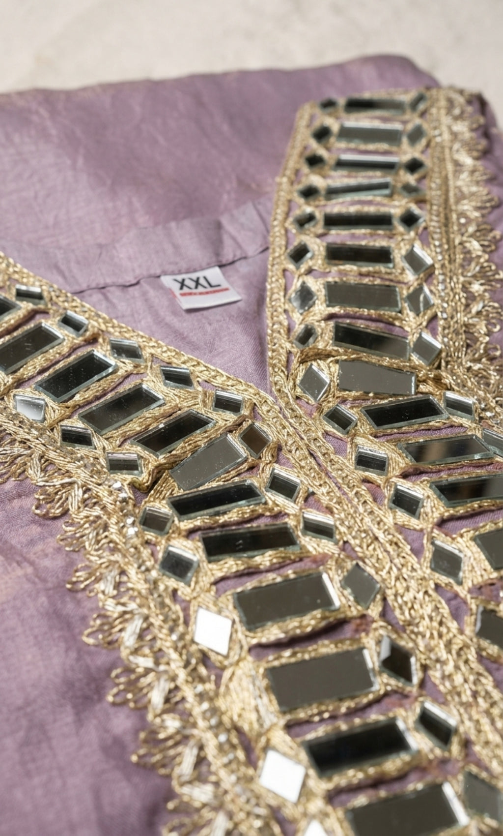 Malak - Lavender Luxe Mirror Work Suit Set