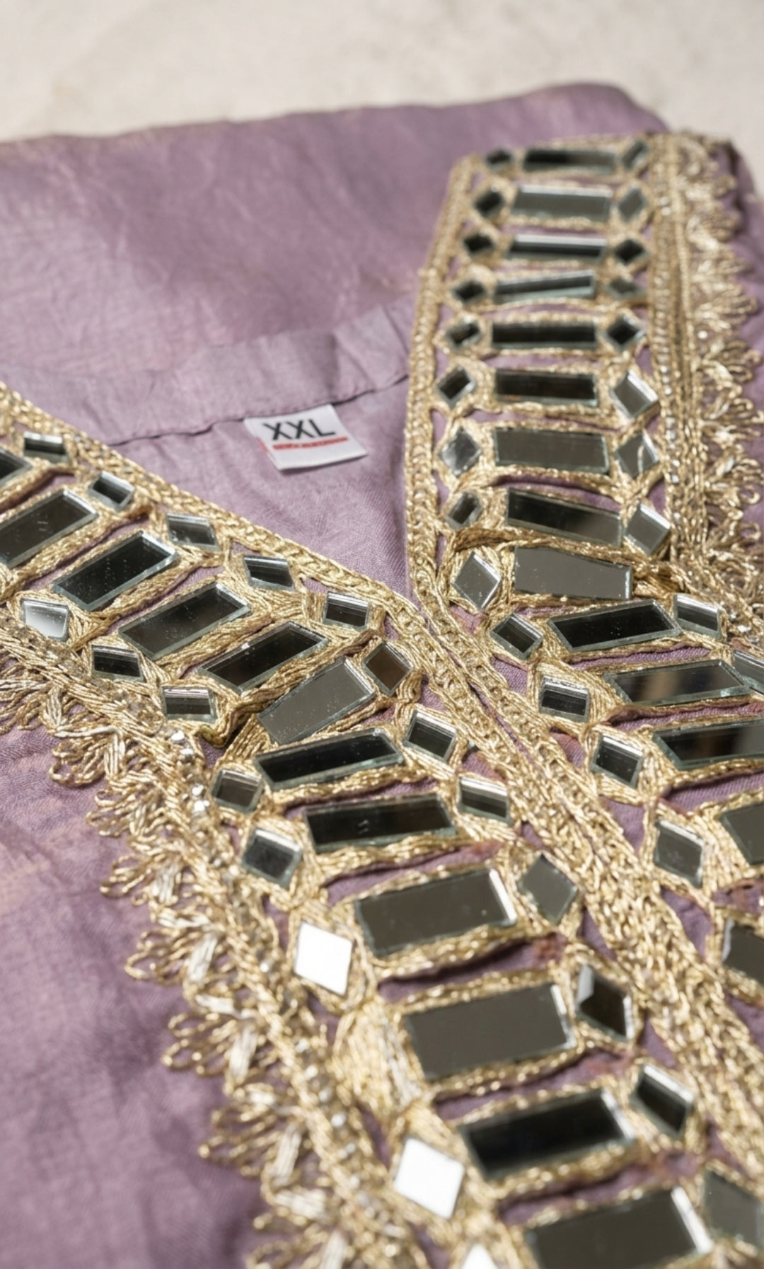 Malak - Lavender Luxe Mirror Work Suit Set