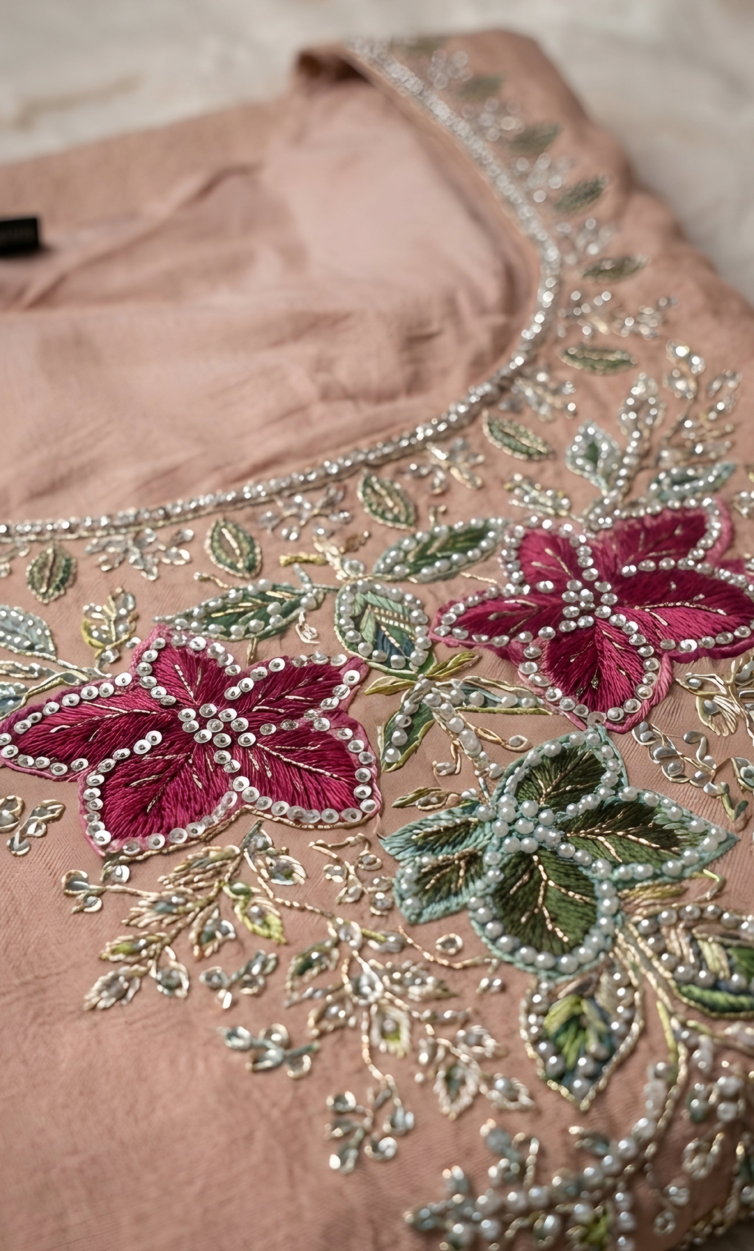 Mahek - Blush Meadow Embroidered Suit Set