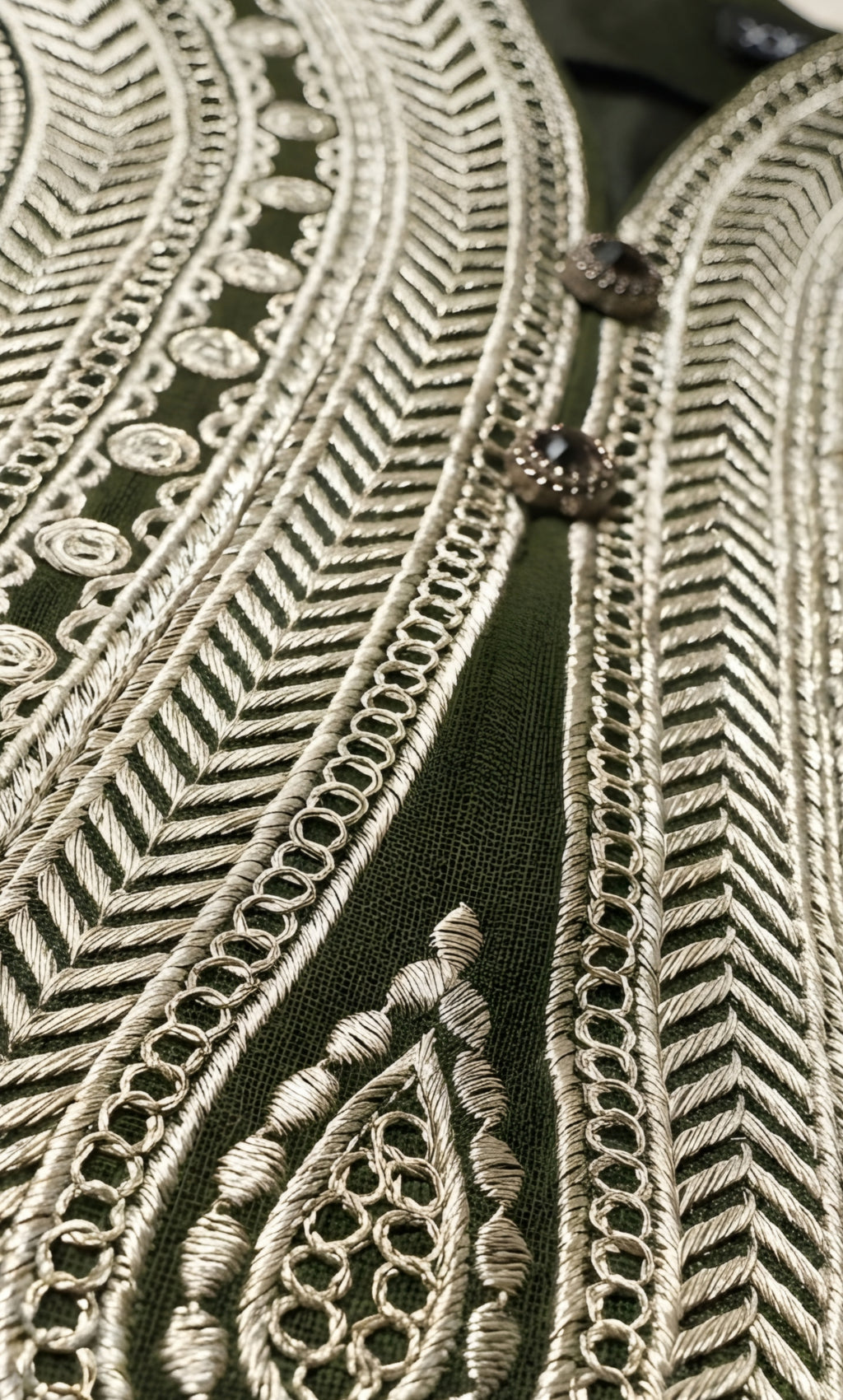 Sadaf - Olive Majesty Embroidered Suit Set