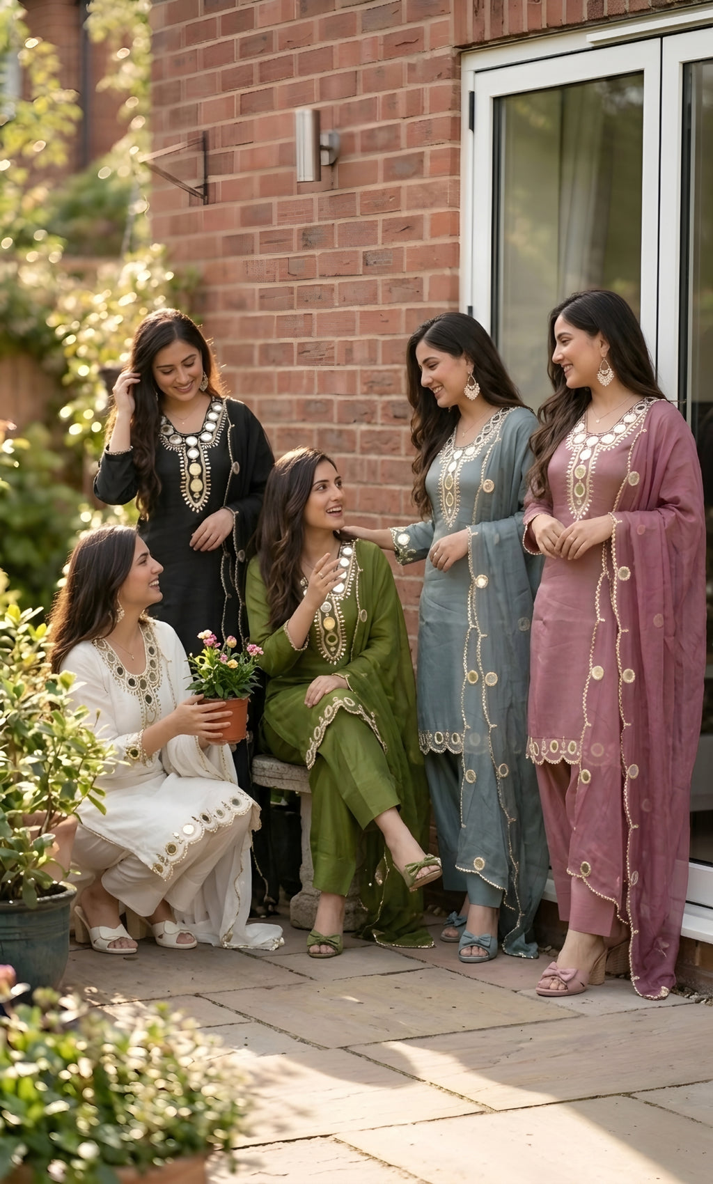 Zainab - Plum Radiance Mirror Work Suit Set