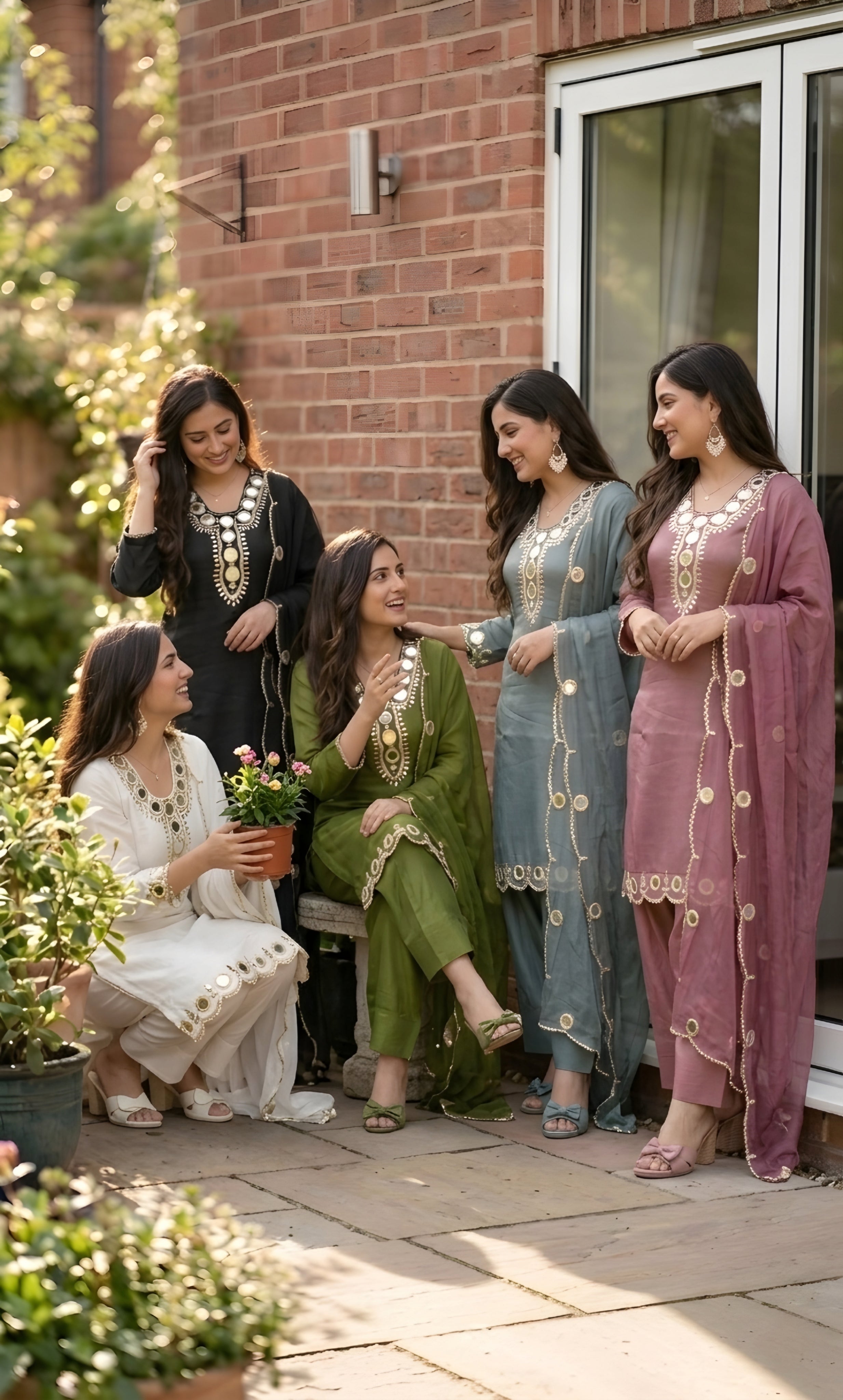 Zainab - Plum Radiance Mirror Work Suit Set
