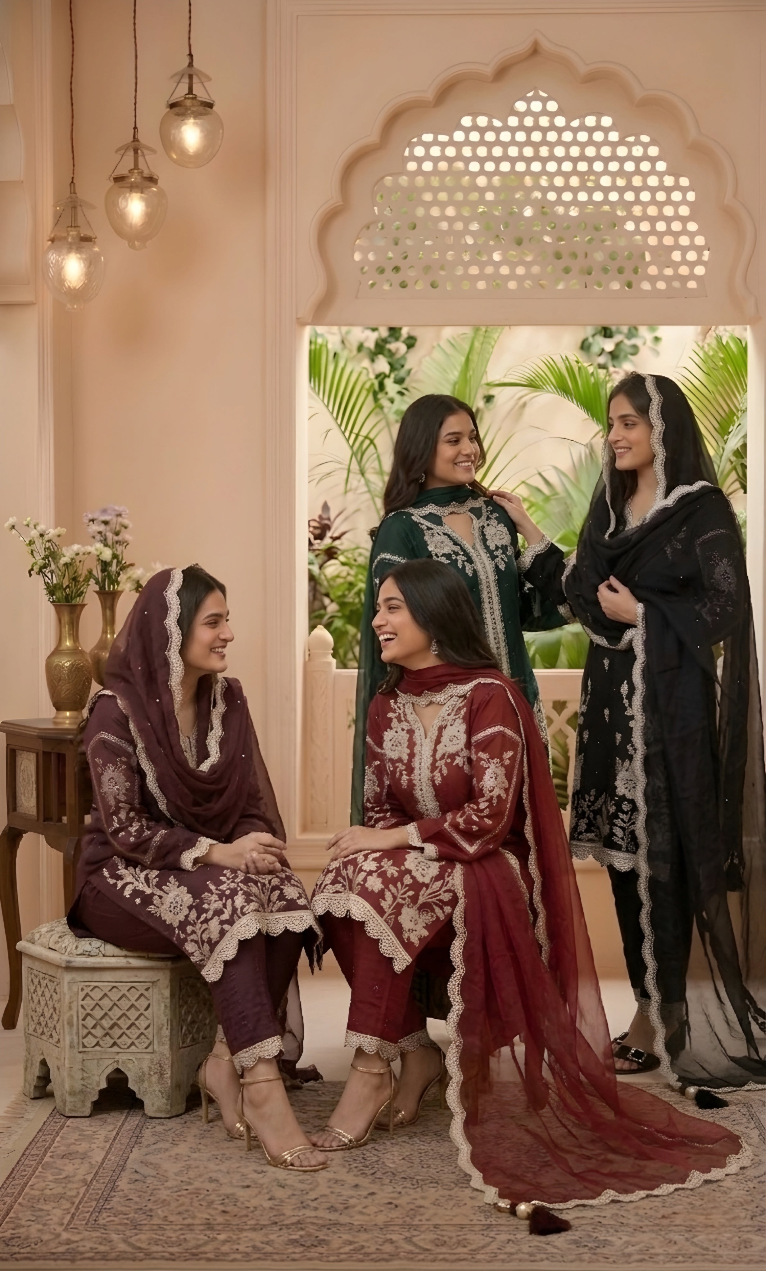 Zareen - Scarlet Heritage Embroidered Suit Set