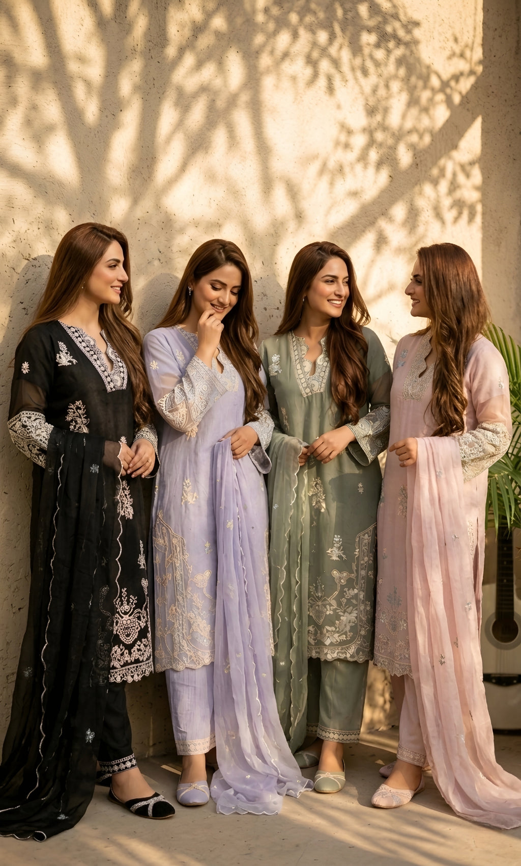 Arzoo-Midnight Grace Embroidered Suit Set