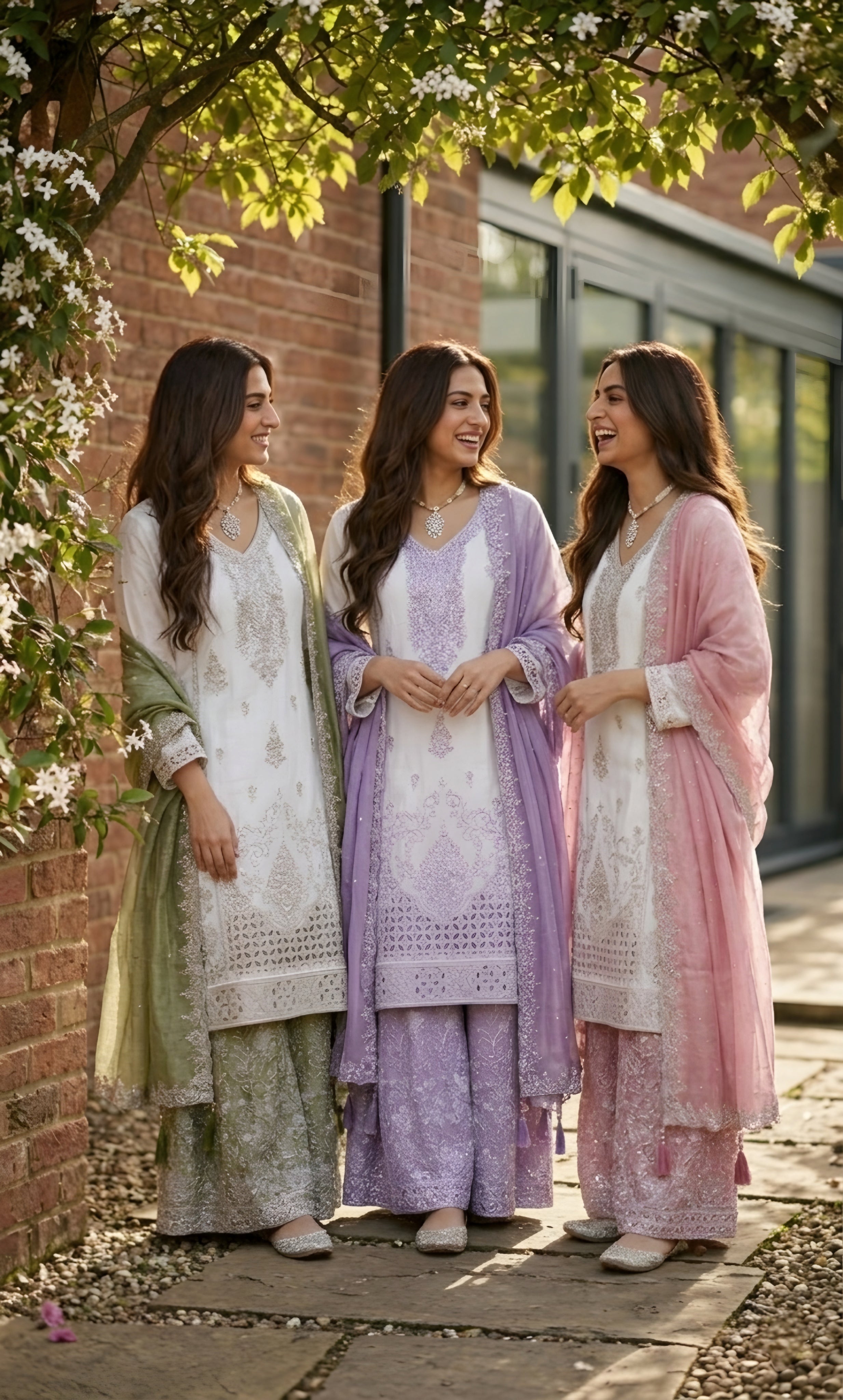 Falak - Ivory Elegance Embroidered Suit Set