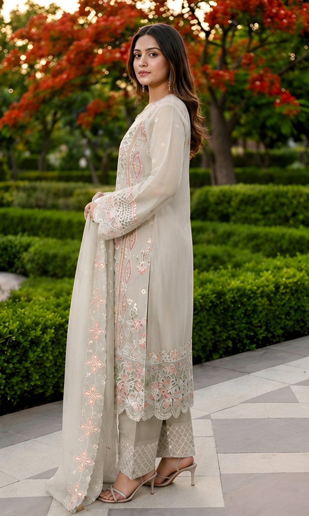 Zoya- Celestial Garden Embroidered Suit Set