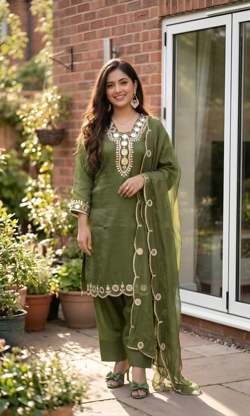 Zainab - Plum Radiance Mirror Work Suit Set