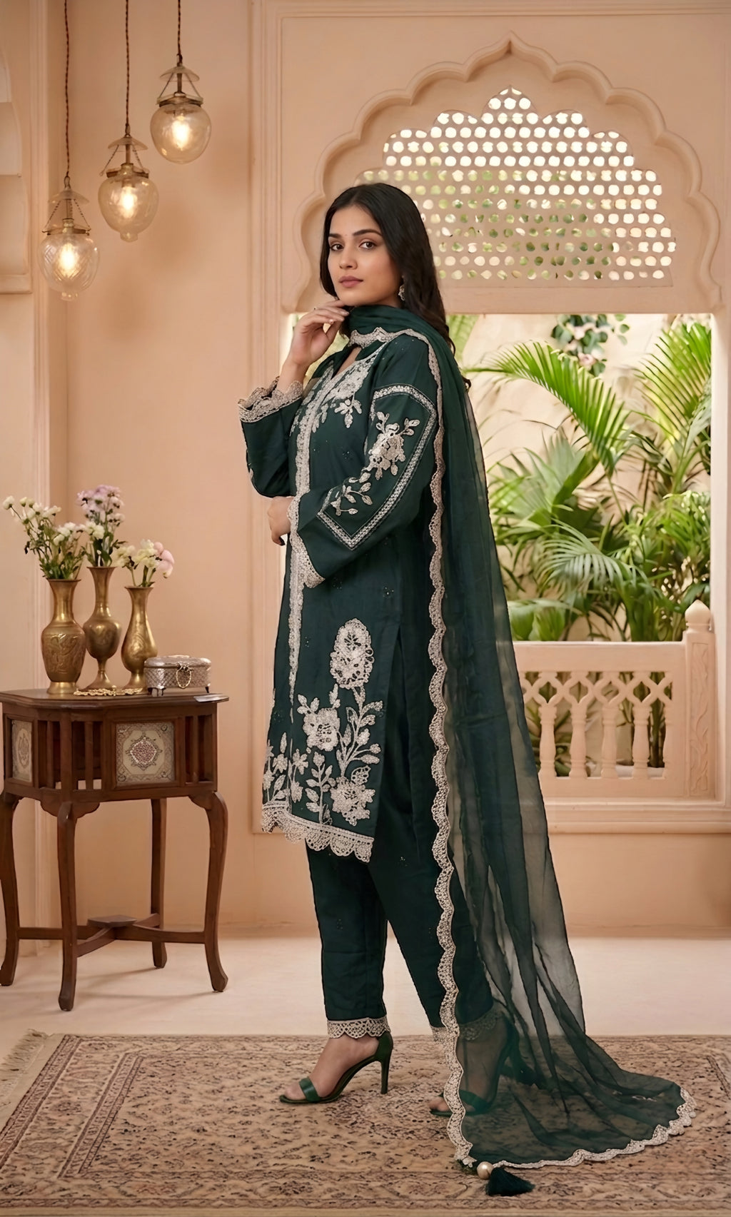 Zareen - Scarlet Heritage Embroidered Suit Set